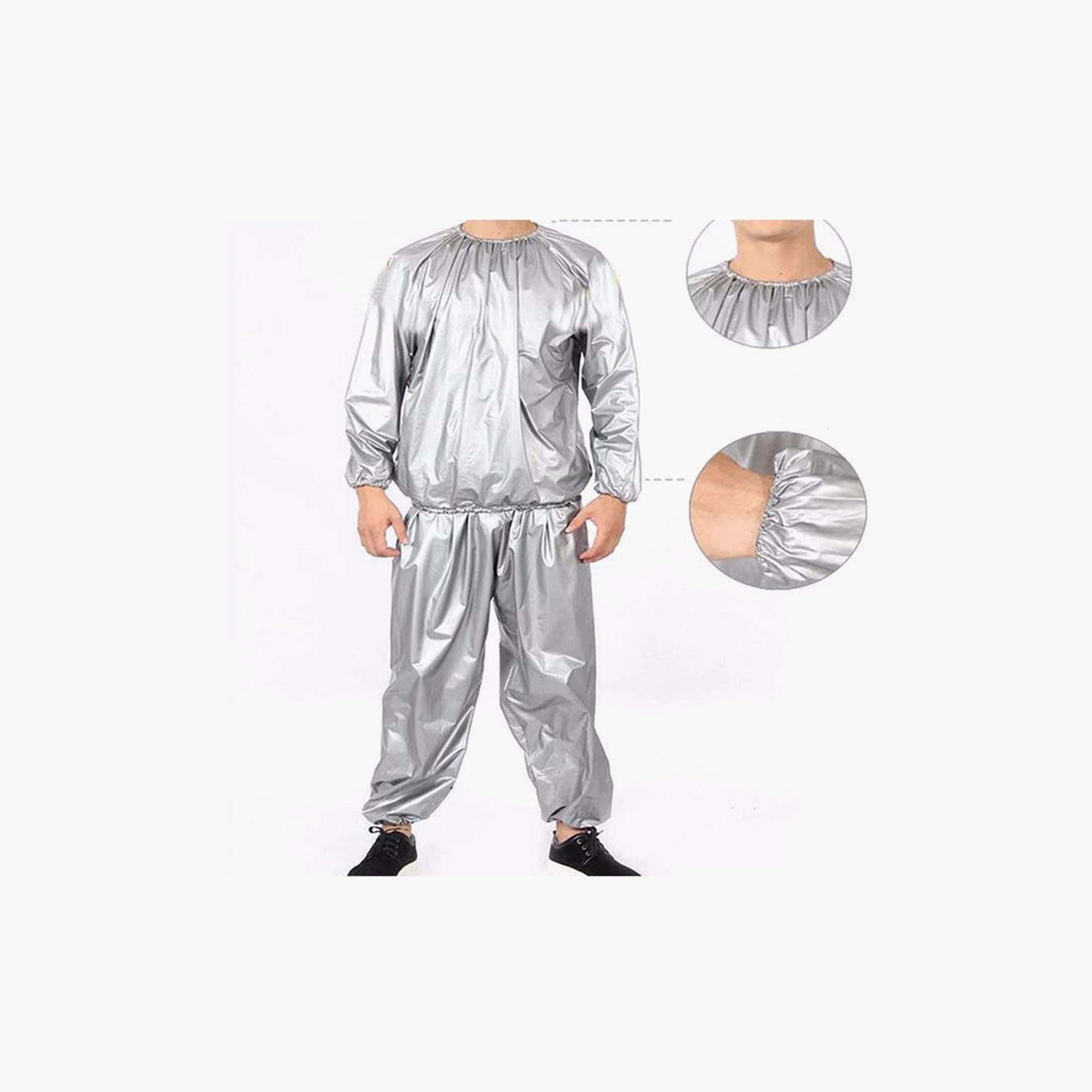 بدلة الساونا العالمية للتخسيس وإذابة الدهون، إكس إل - فضي-sports-gear-supports-image-3