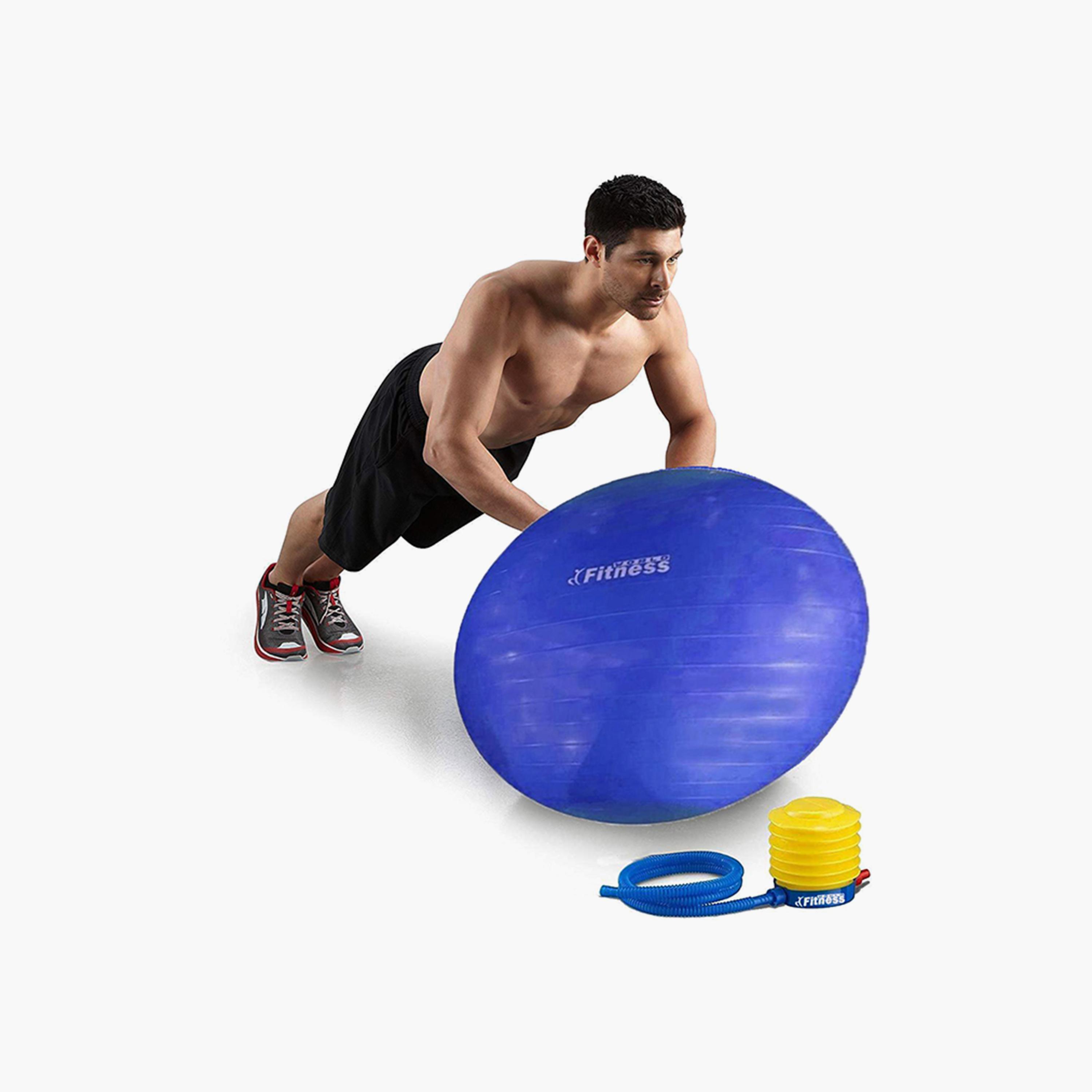 Yoga Ball, 75 cm - Blue-sports-gear-gym-image-2