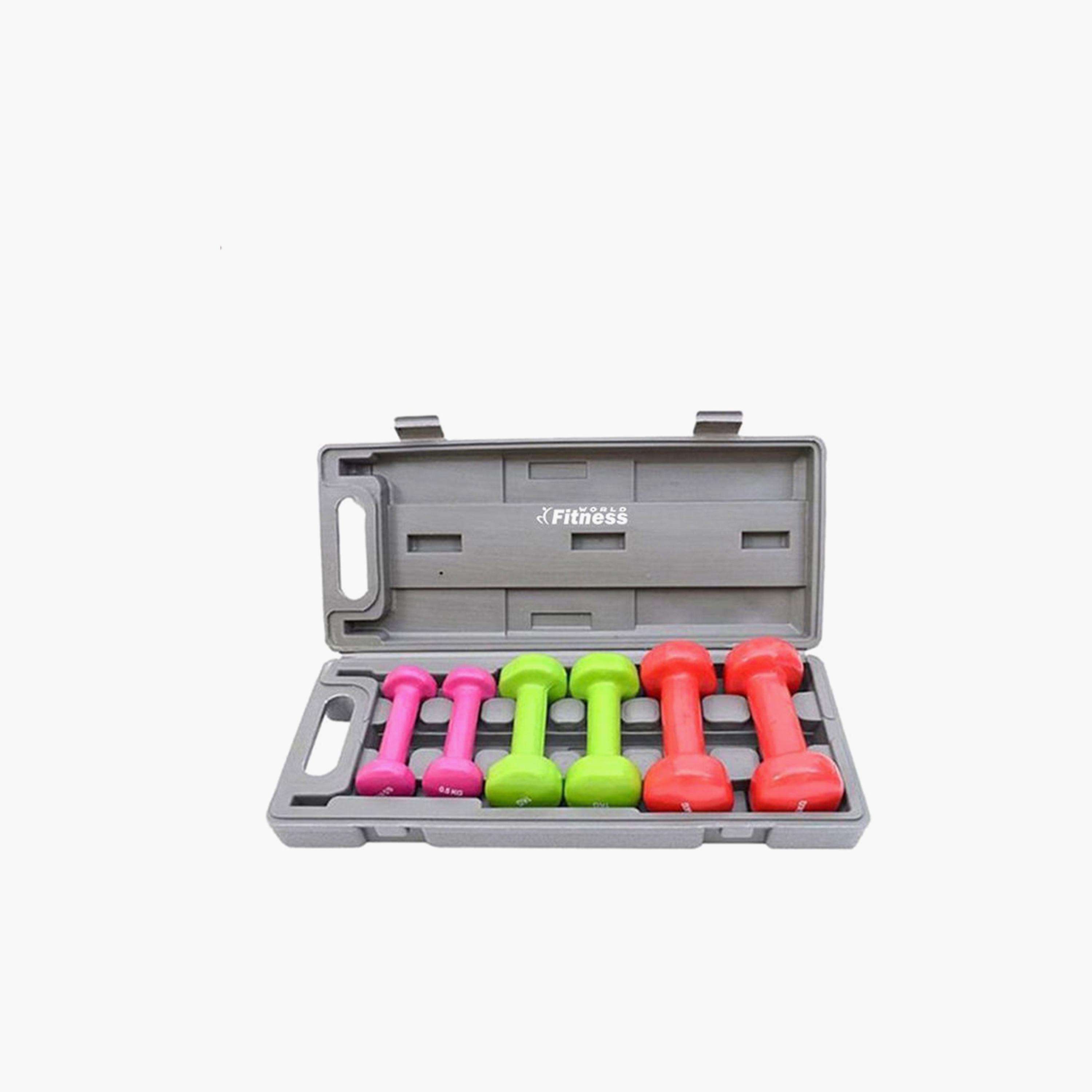 Weight Range Dumbbells, 6 Kg, 45 x 10 x 5 cm - Multicolour-sports-gear-gym-image-1