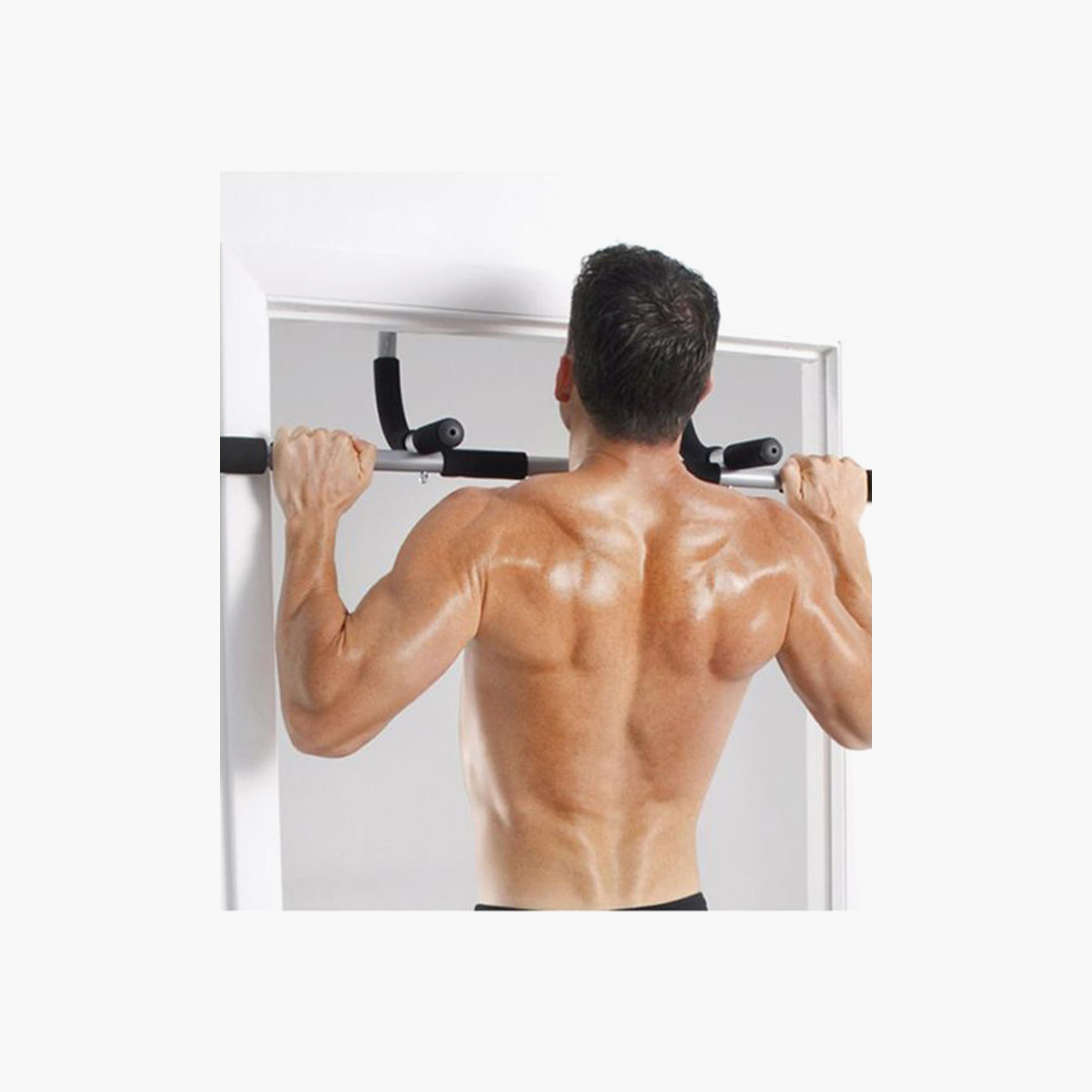 Home Exercise Bar, 20 inch - Black and Grey-sports-gear-gym-image-4