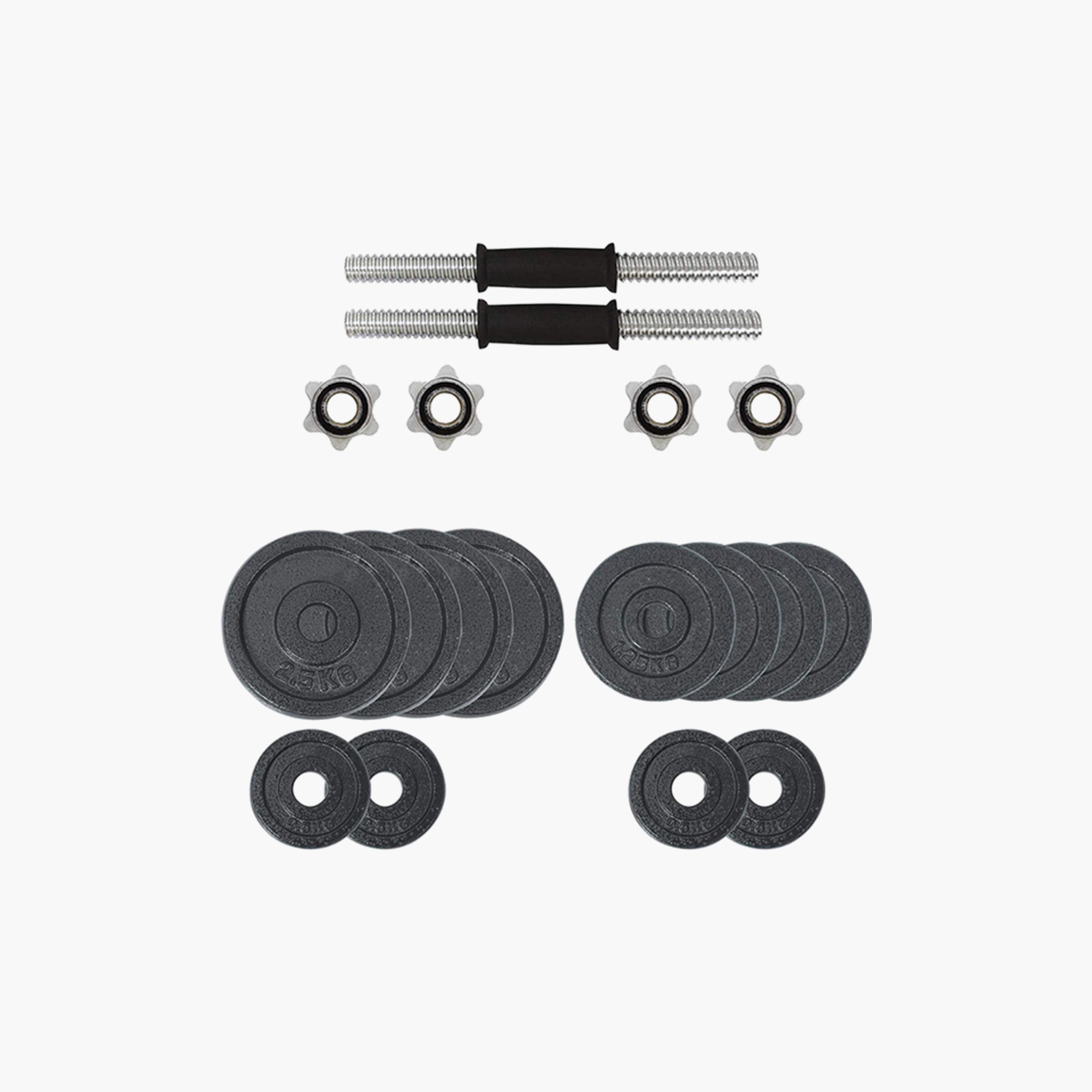 Weight Range Dumbbells, 10 Kg - Silver and Black-sports-gear-gym-image-1