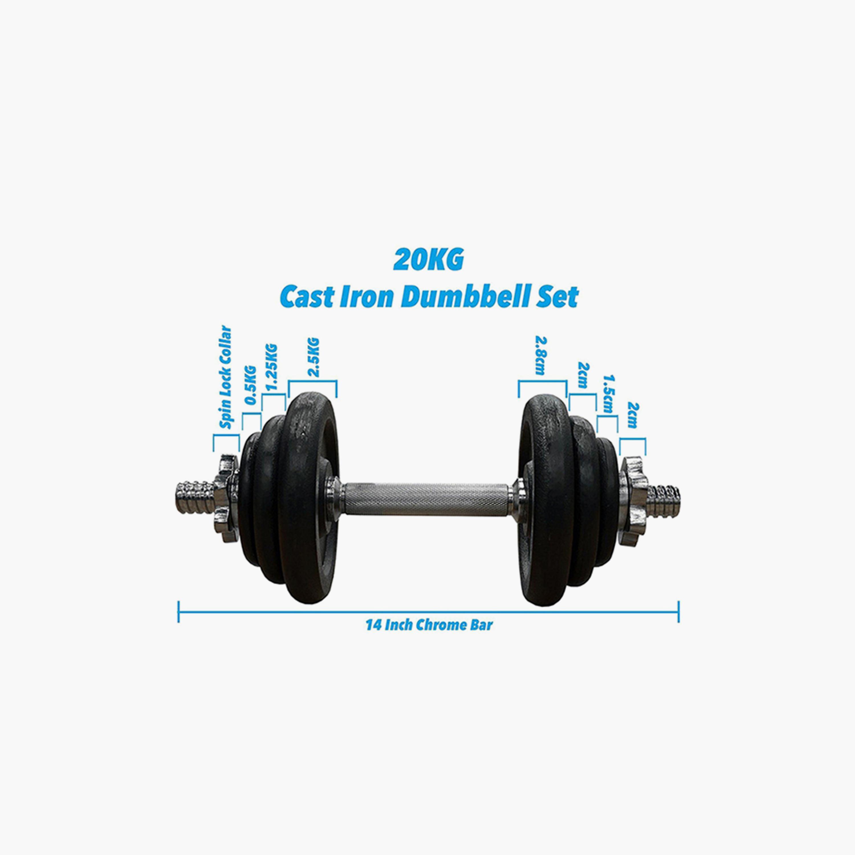 Weight Range Dumbbells, 10 Kg - Silver and Black-sports-gear-gym-image-4