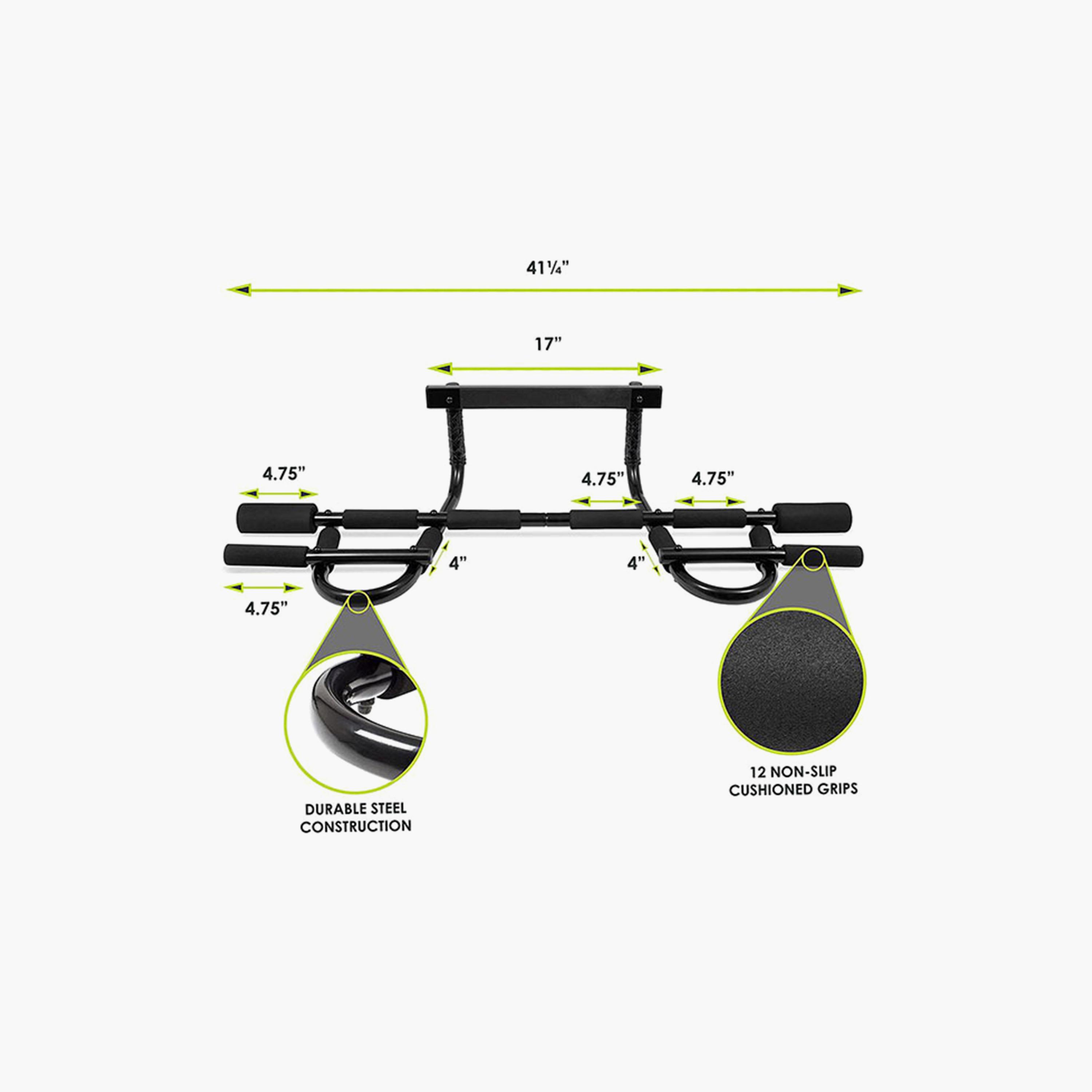 Multi-Grip Doorway Pull Up Bar - Black-sports-gear-gym-image-2