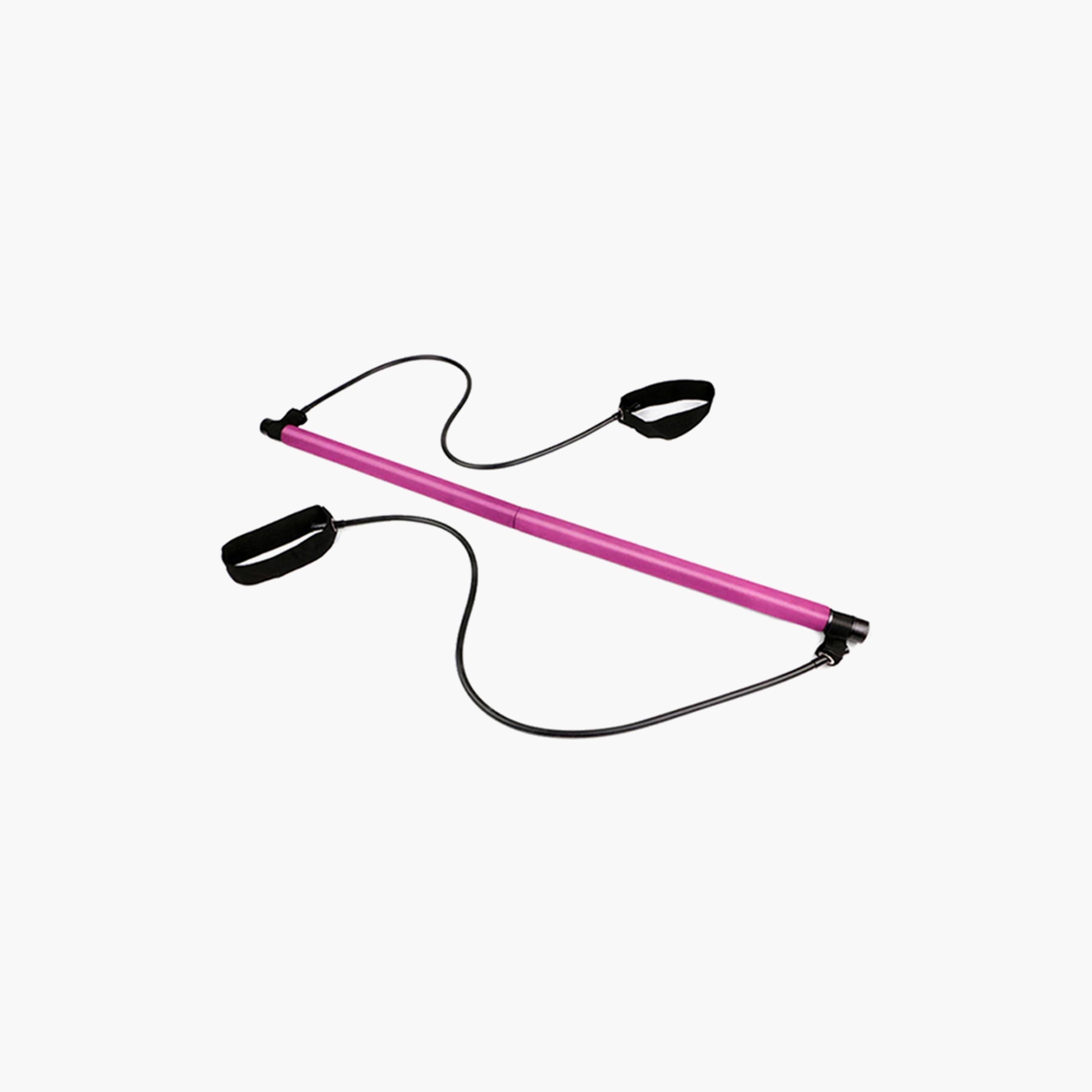 Bar With Rubber Belts FW016 - Pink-sports-gear-gym-image-3
