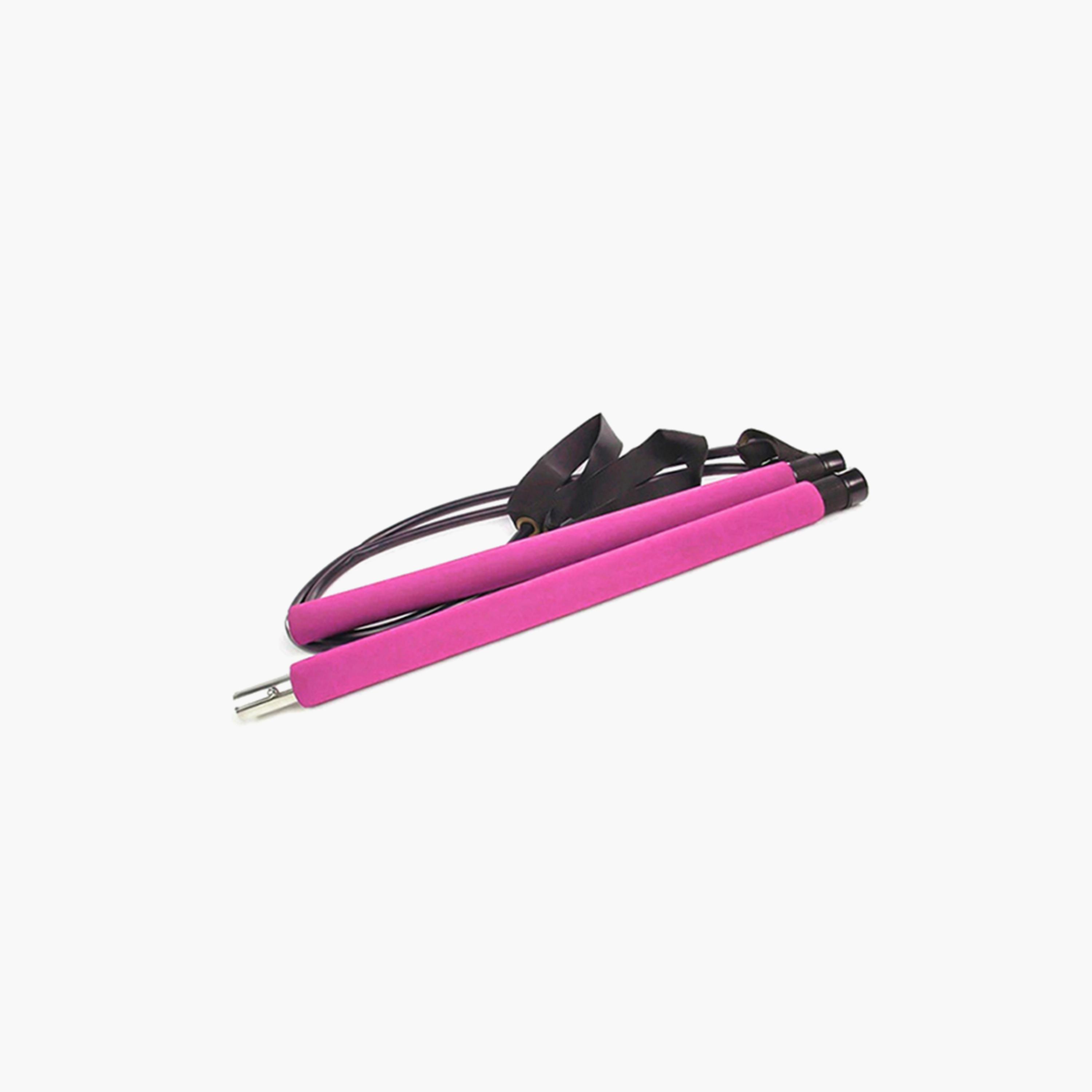 Bar With Rubber Belts FW016 - Pink-sports-gear-gym-image-4