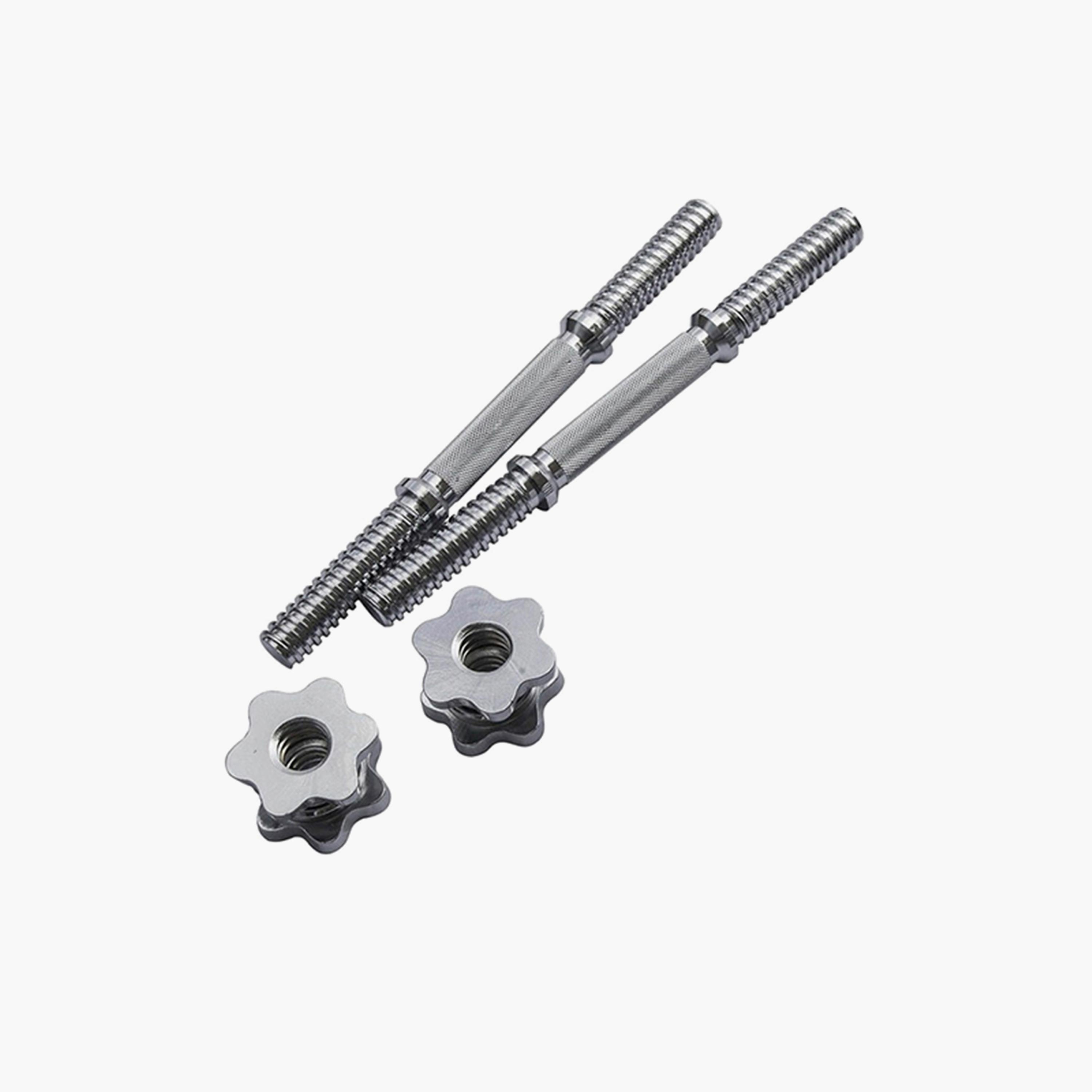 Chrome Dumbbell Set, 20 Kg - Silver and Black-sports-gear-gym-image-3