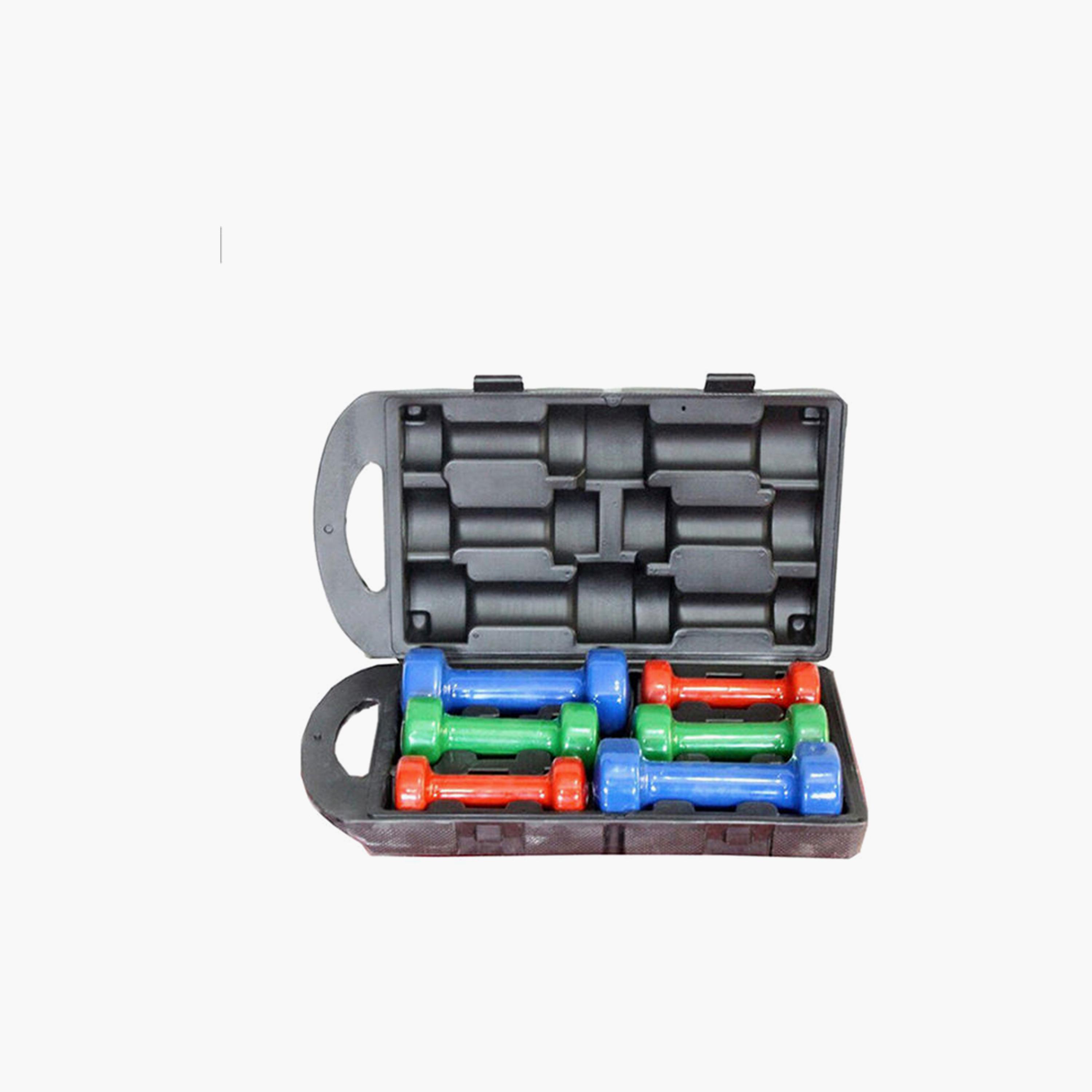 Dumbbell Set, 10 Kg, 6-Piece - Multicolour-sports-gear-gym-image-1