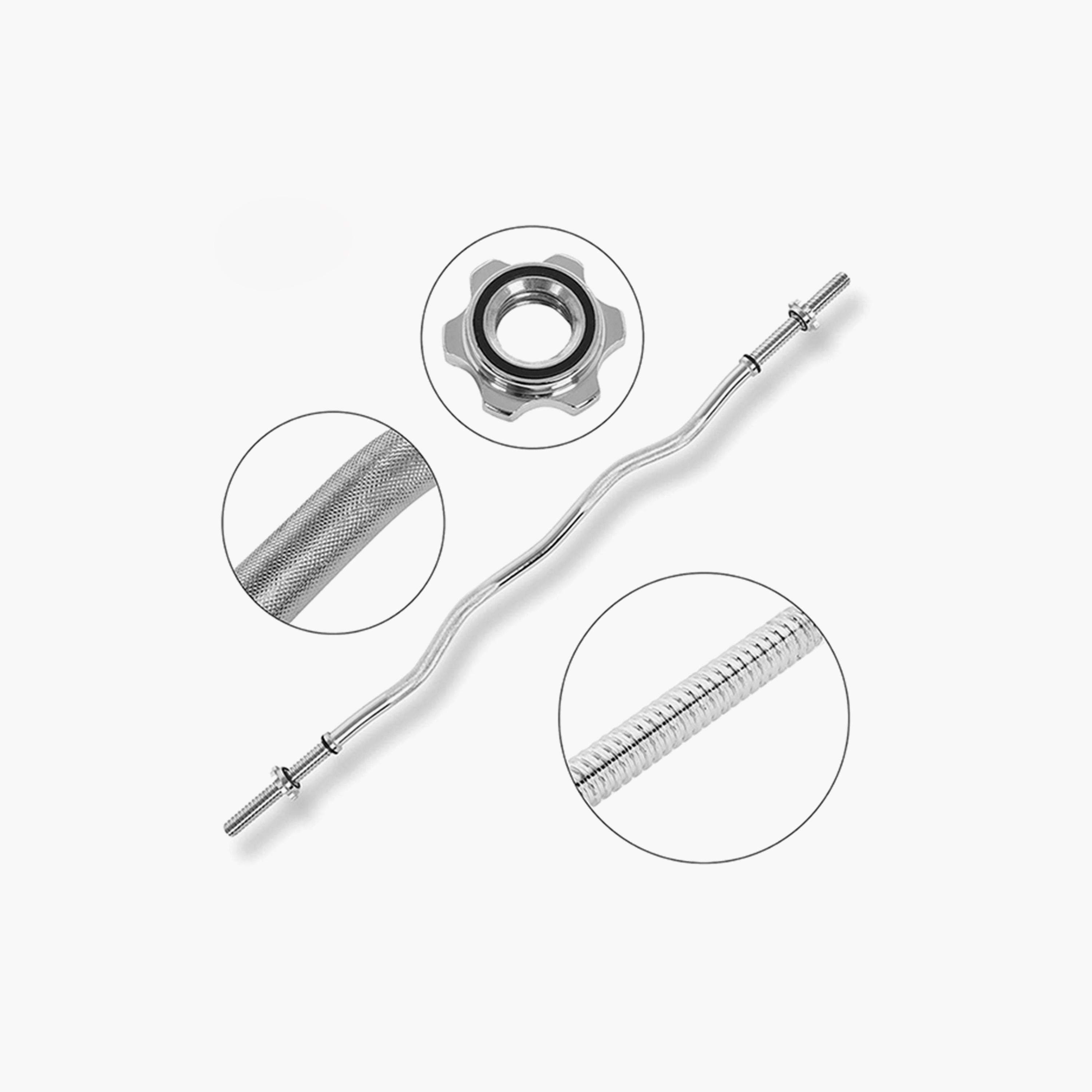 Training Bar - Silver-sports-gear-gym-image-2