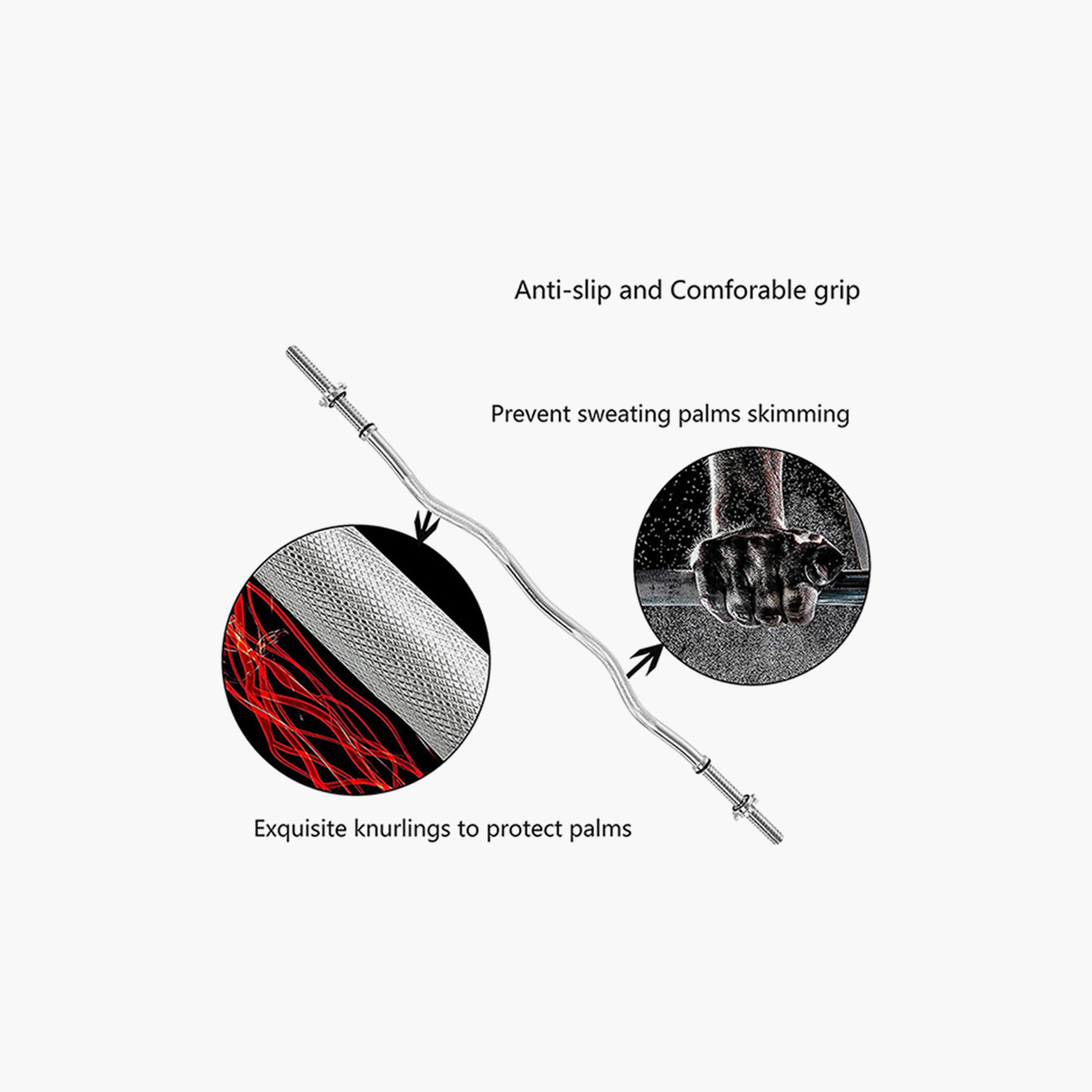 Training Bar - Silver-sports-gear-gym-image-3