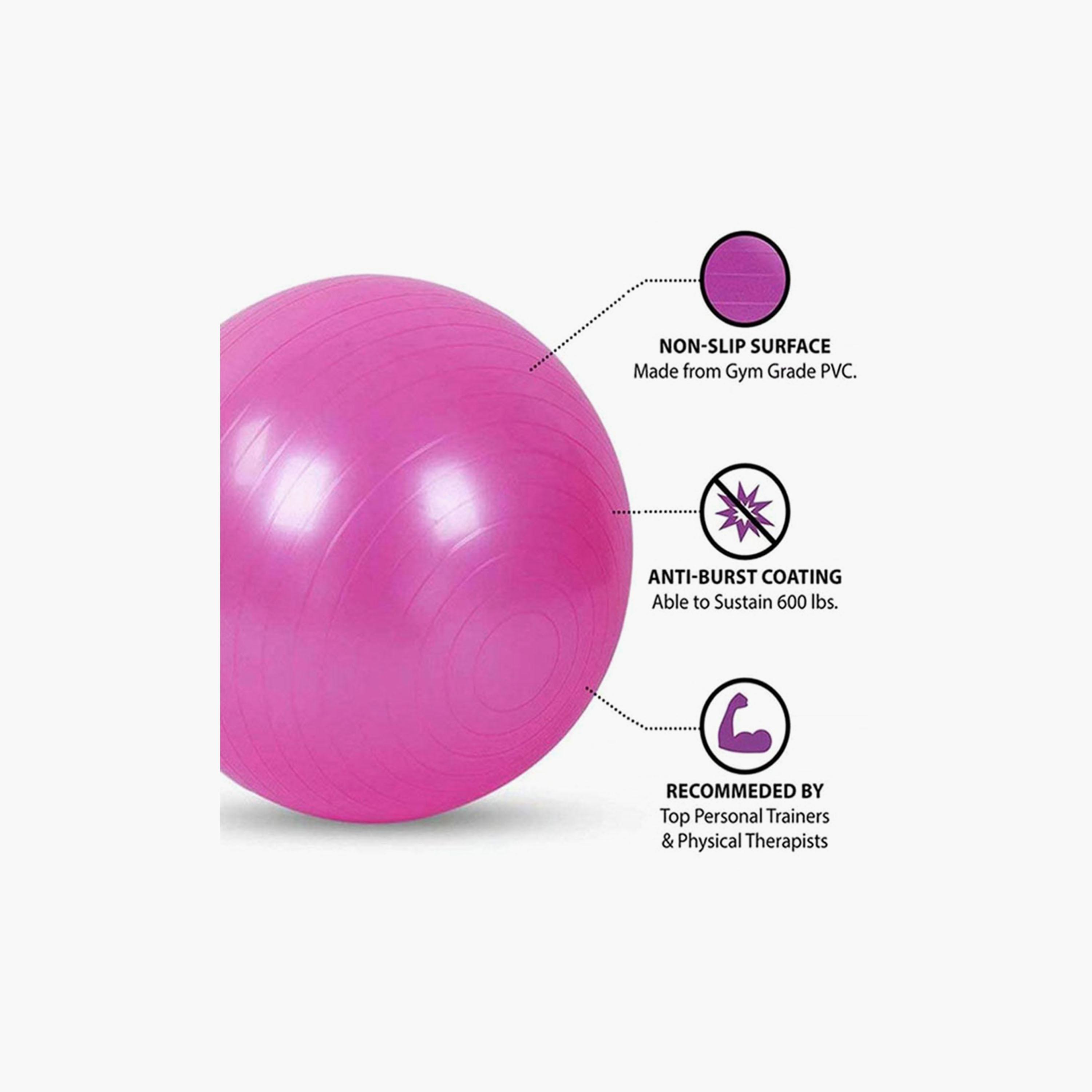 Yoga Exercise Swiss Ball, 75 cm - Pink-sports-gear-gym-image-2