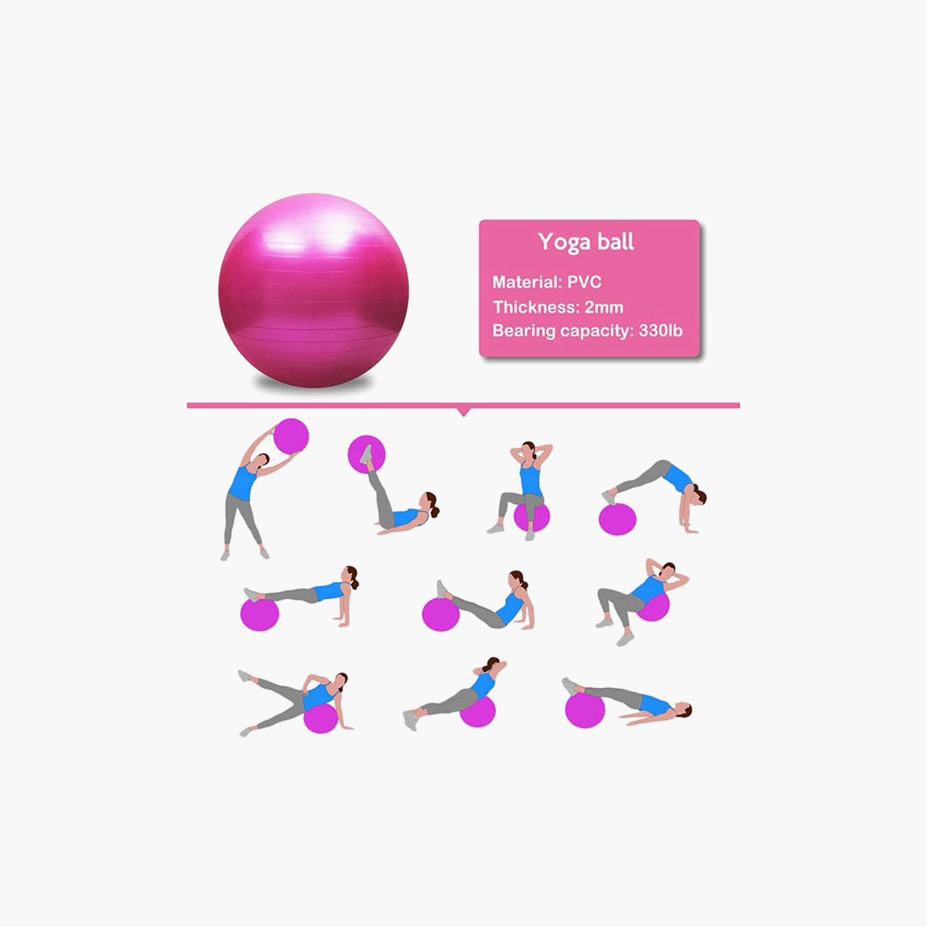 Yoga Exercise Swiss Ball, 75 cm - Pink-sports-gear-gym-image-3