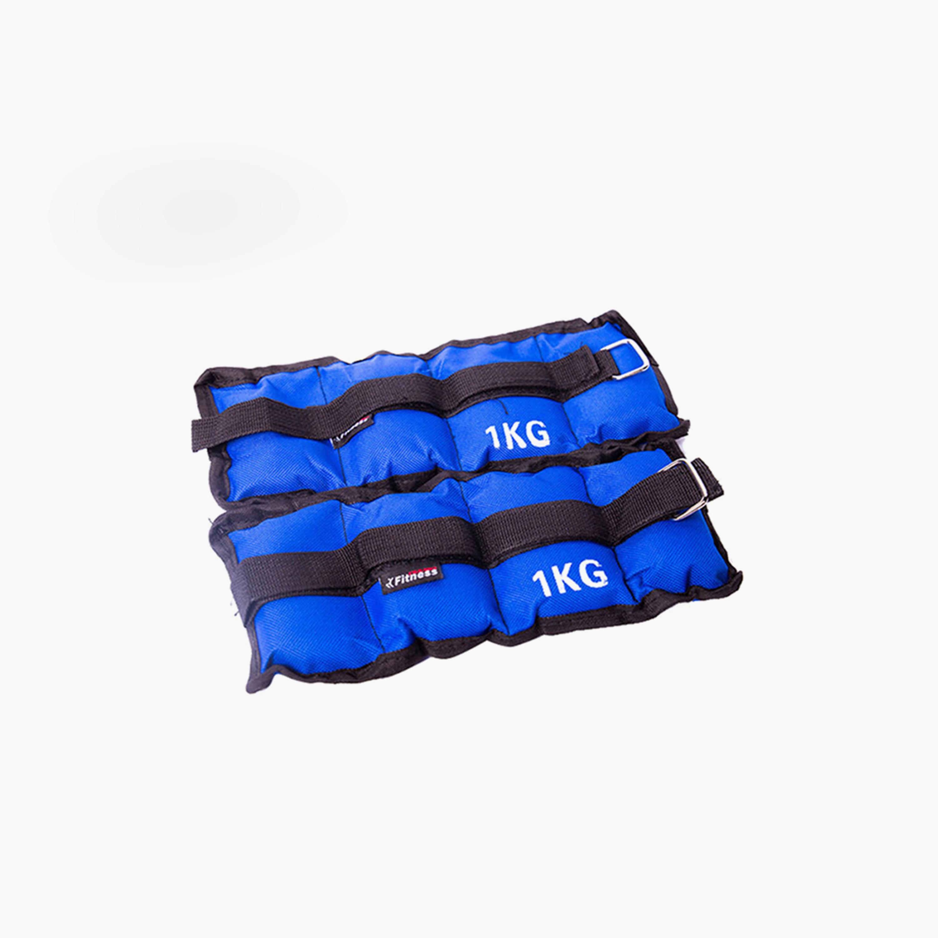 Ankle and Wrist Weight Bands 1 Kg - Blue and Black-sports-gear-gym-image-1