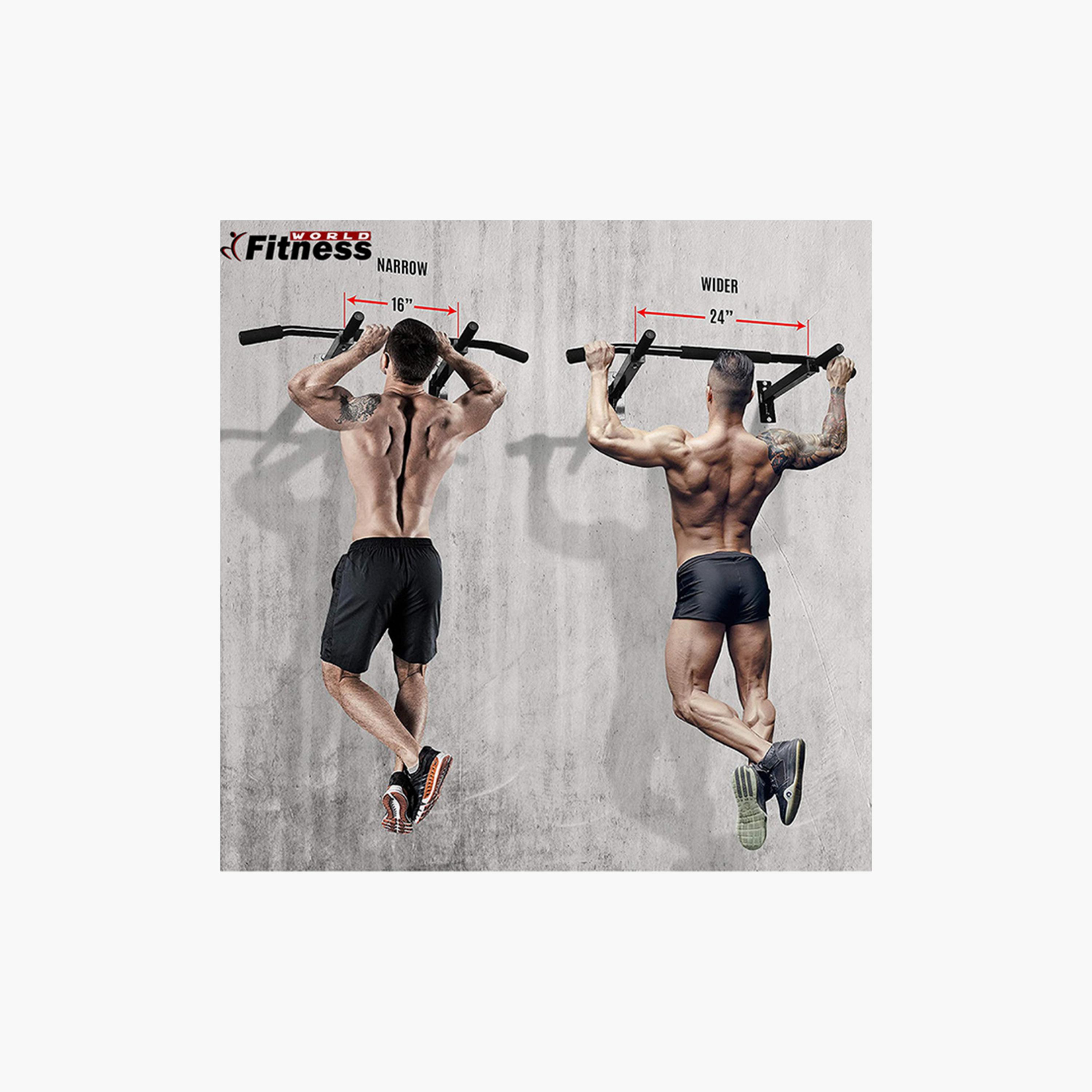 Aeronautic Wall Pull-Up Bar, 53x 18 x 12 cm - Black-sports-gear-gym-image-2