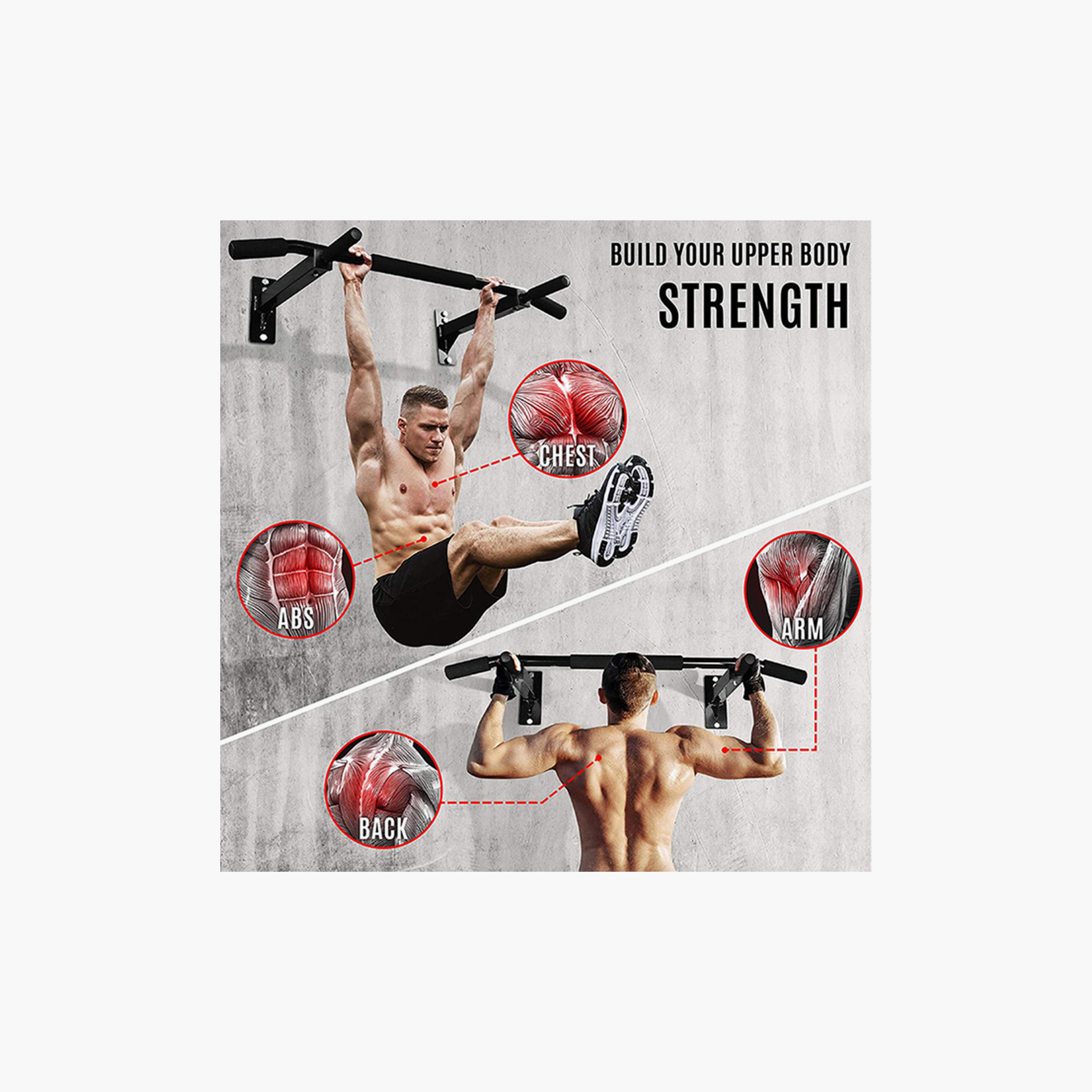 Aeronautic Wall Pull-Up Bar, 53x 18 x 12 cm - Black-sports-gear-gym-image-4