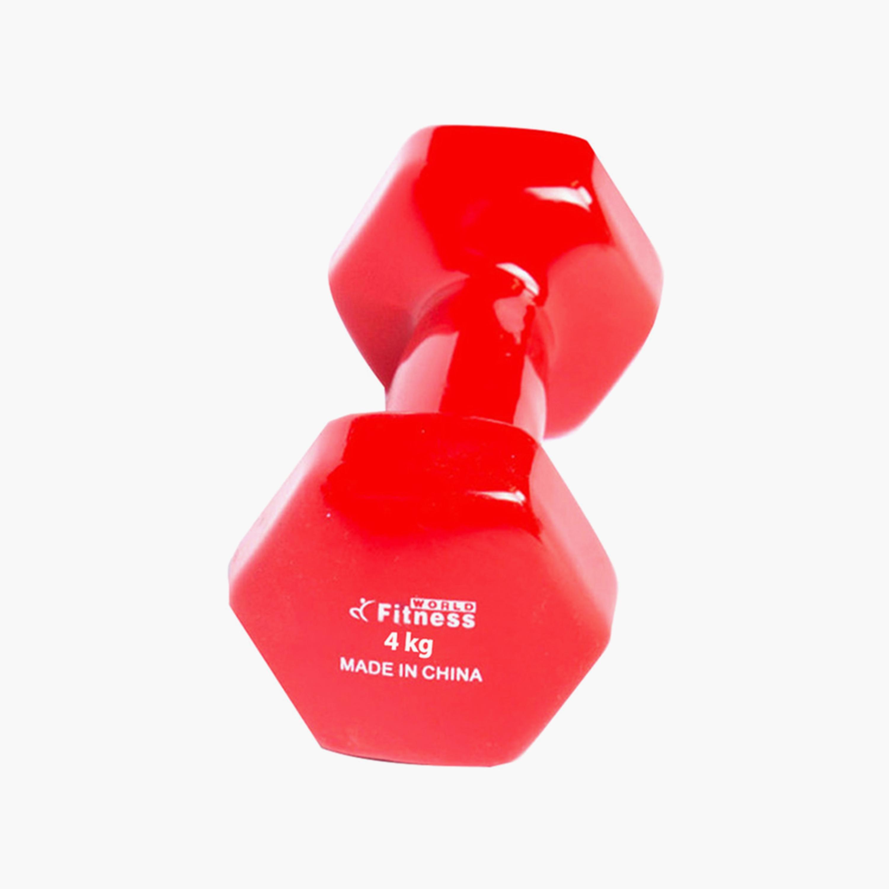 Dumbbell, 4 Kg - Red-sports-gear-gym-image-1