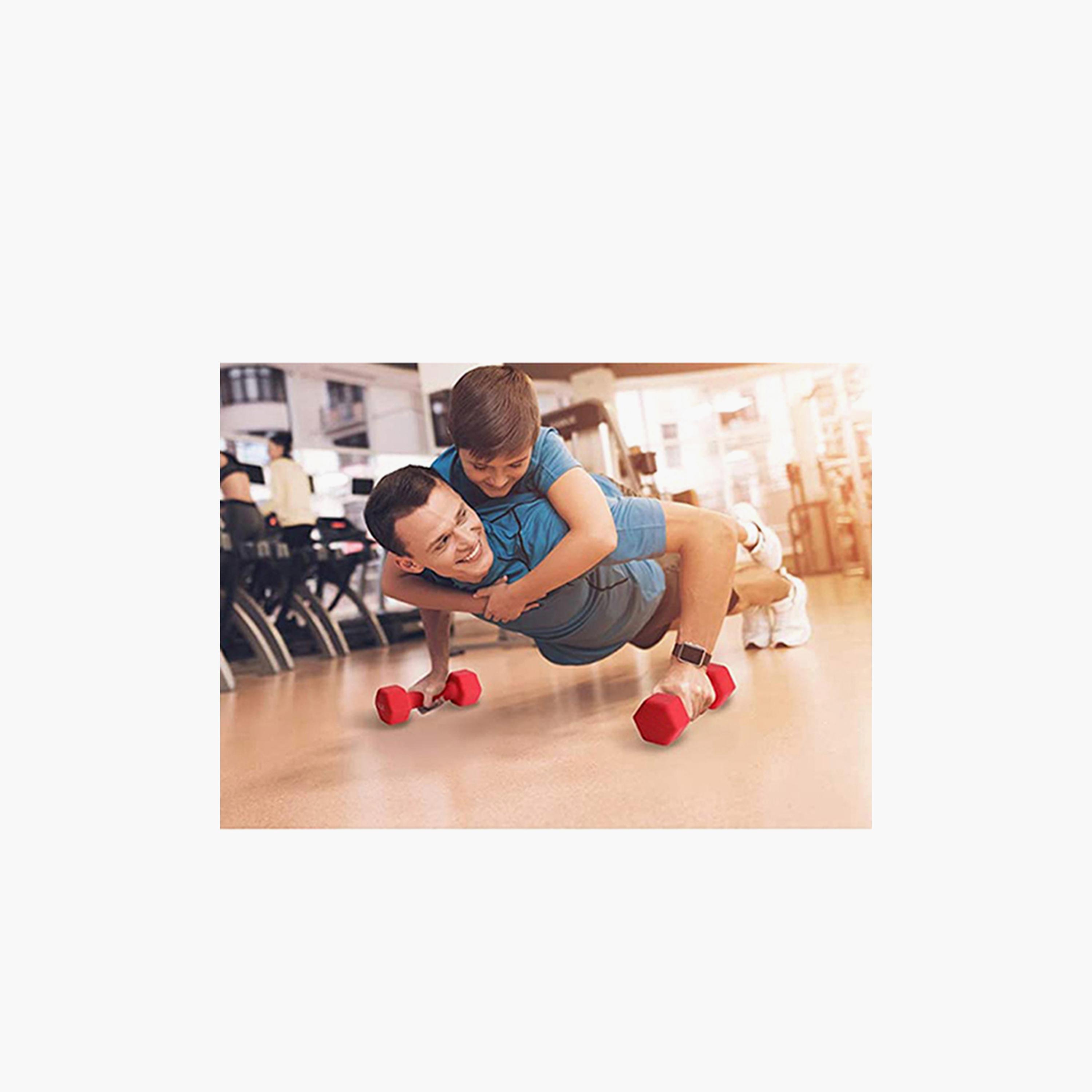 Dumbbell, 4 Kg - Red-sports-gear-gym-image-3