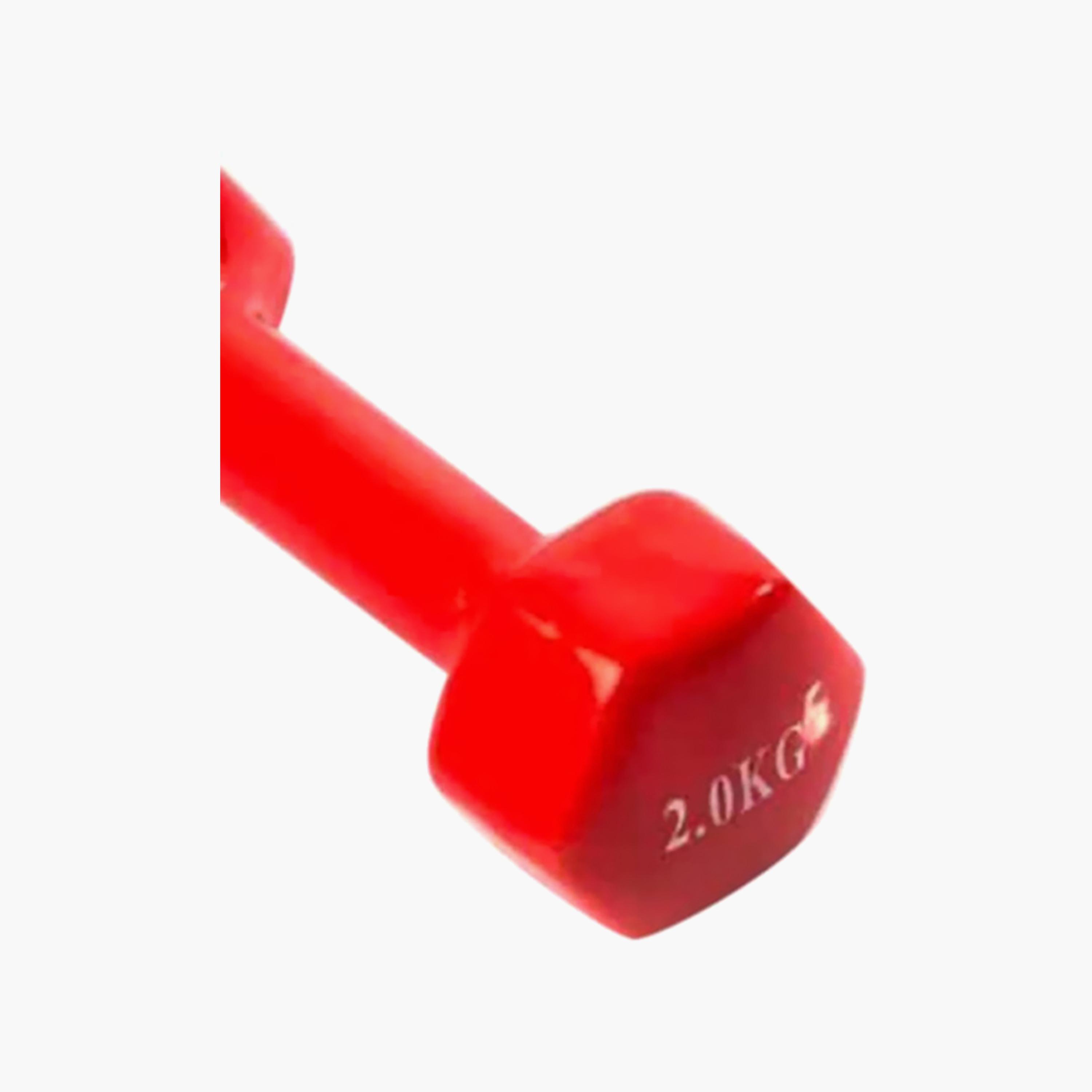 Dumbbell Weight, 2 Kg - Red-sports-gear-gym-image-2