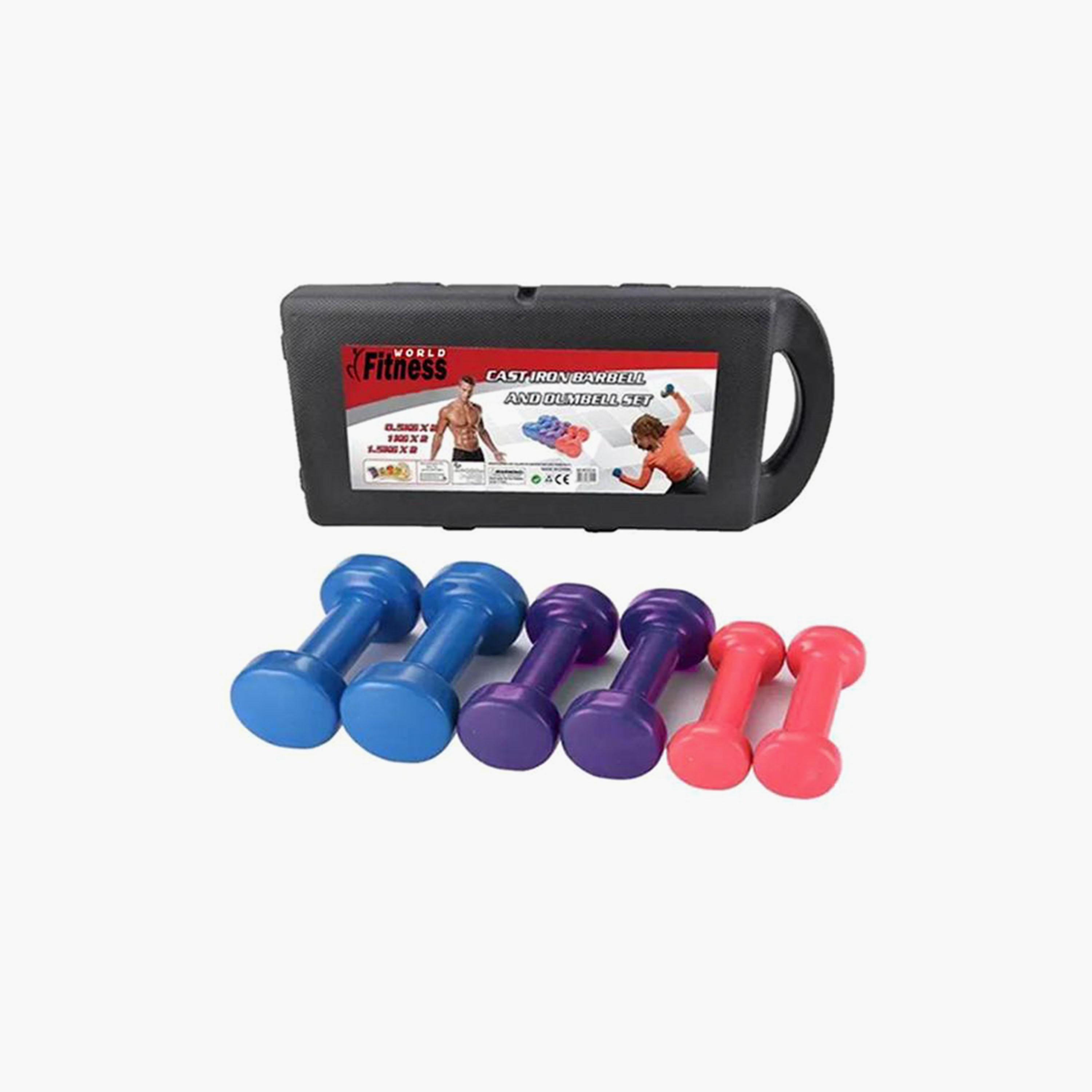 Buy Dumbbell Set for Weight Lifting Exercises with Bag 6 Kg Multicolour Online Centrepoint KSA