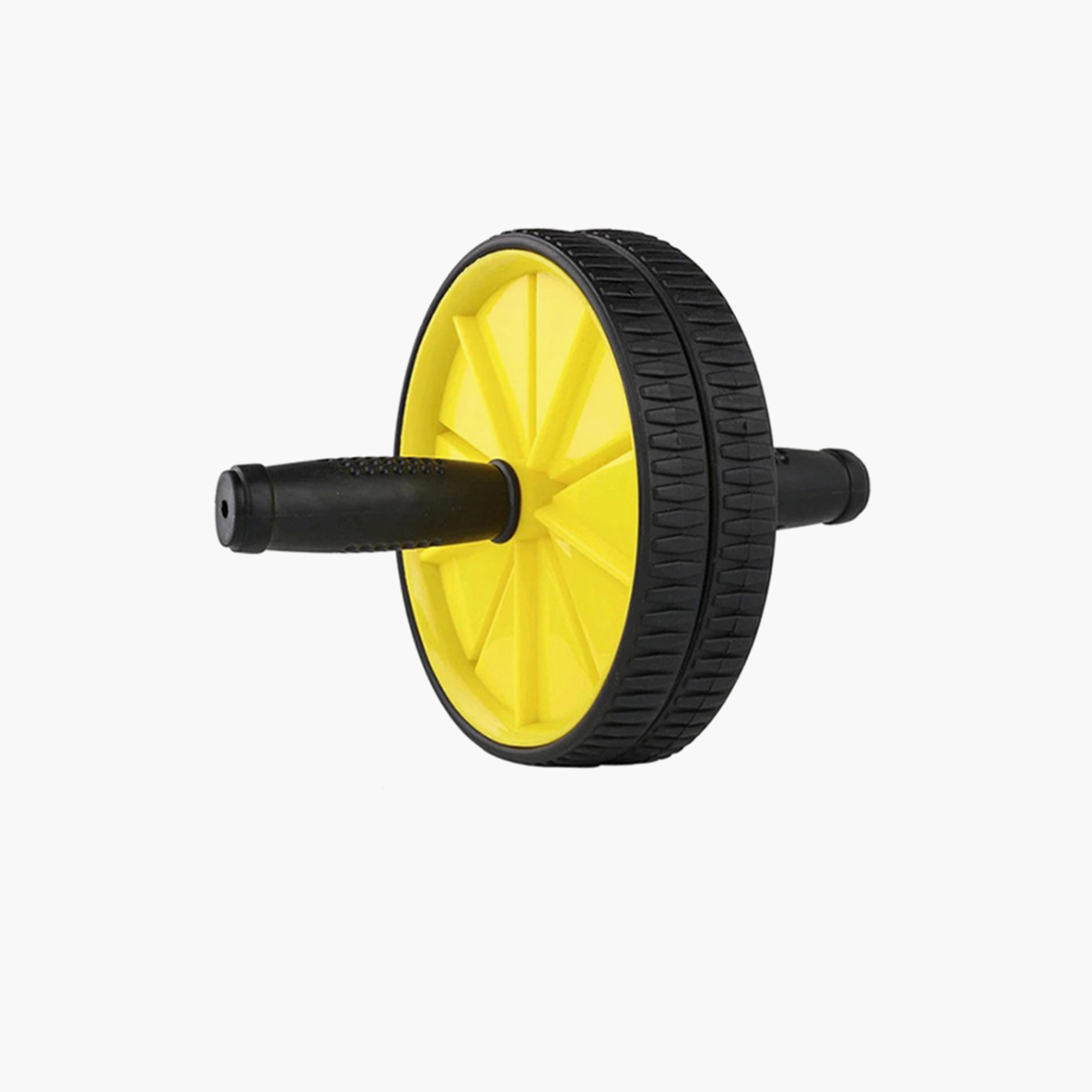Aerobics Wheel with Mat - Yellow and Black-sports-gear-gym-image-2