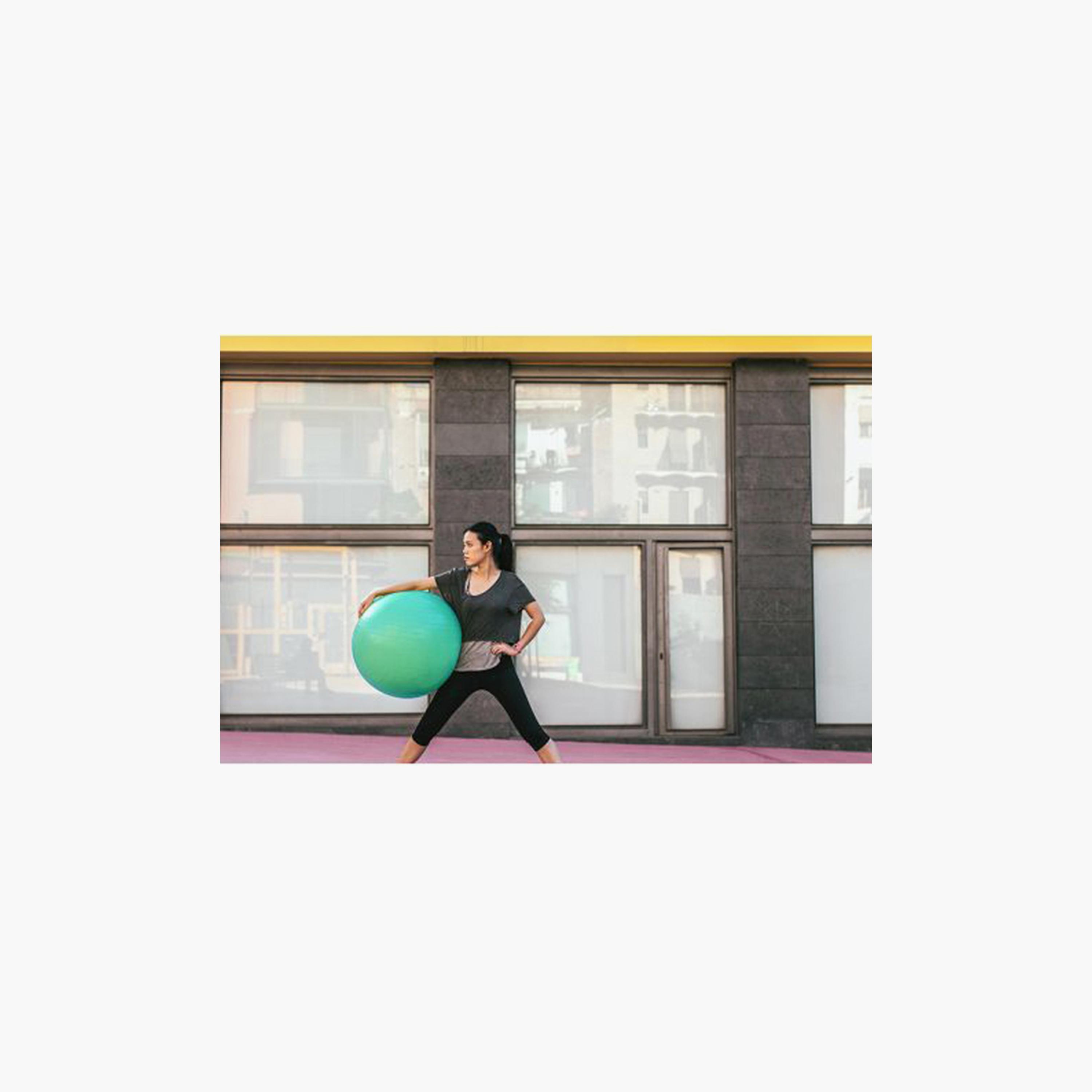 Aerobics Yoga Ball, 75 cm - Green-sports-gear-gym-image-2