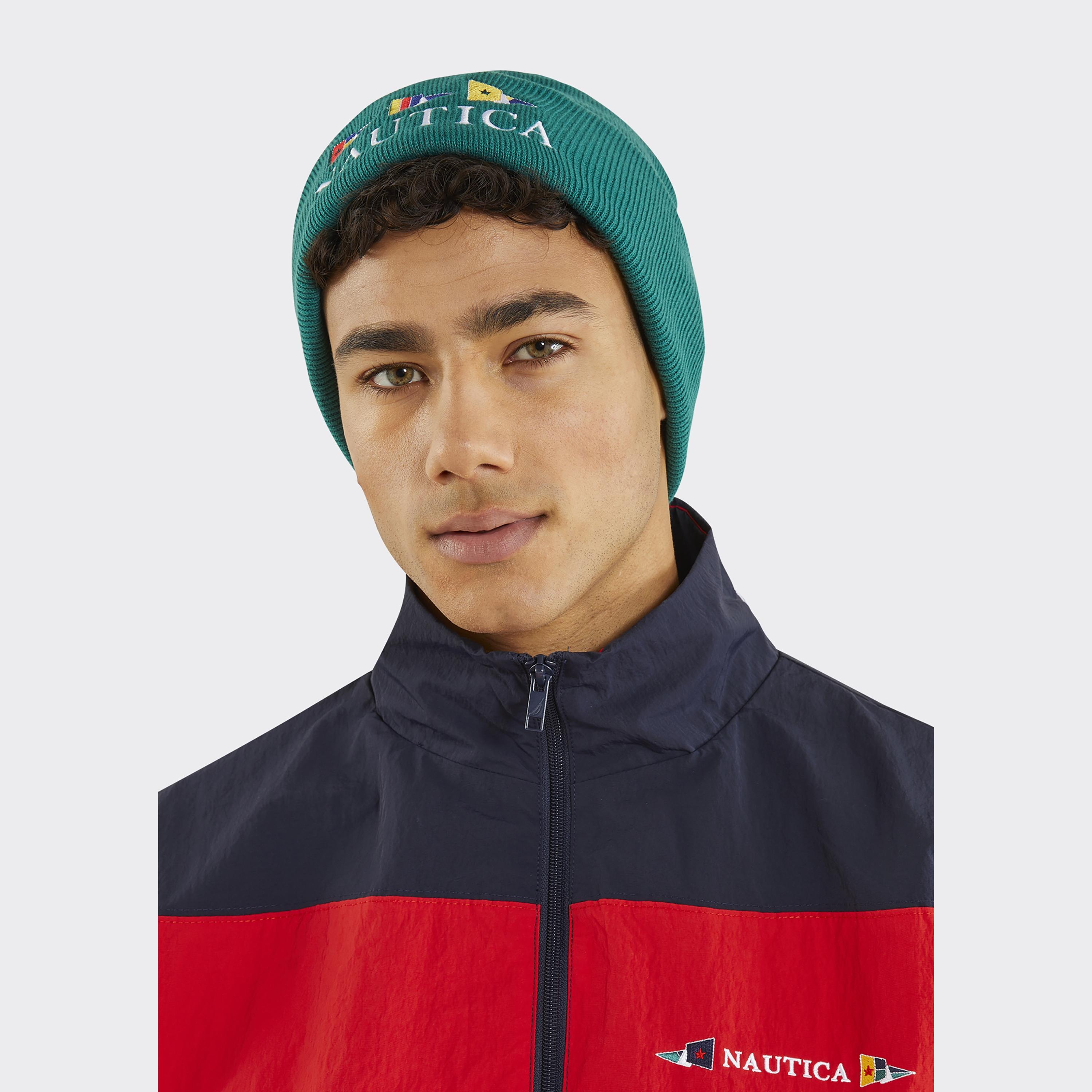 Nautica Embroidered Logo Beanie Cap