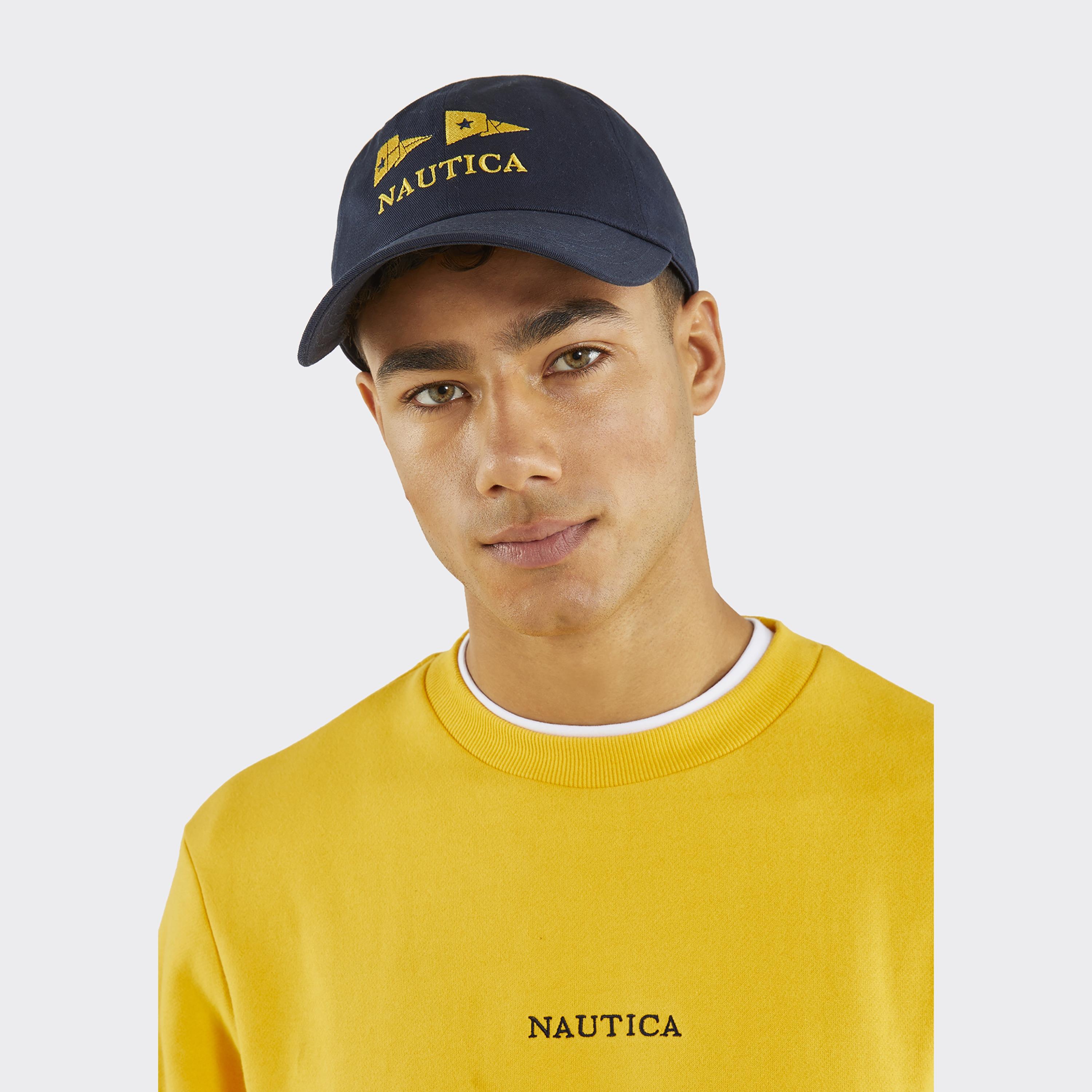 Nautica Blue Embroidered Logo Tuck Strap Cap