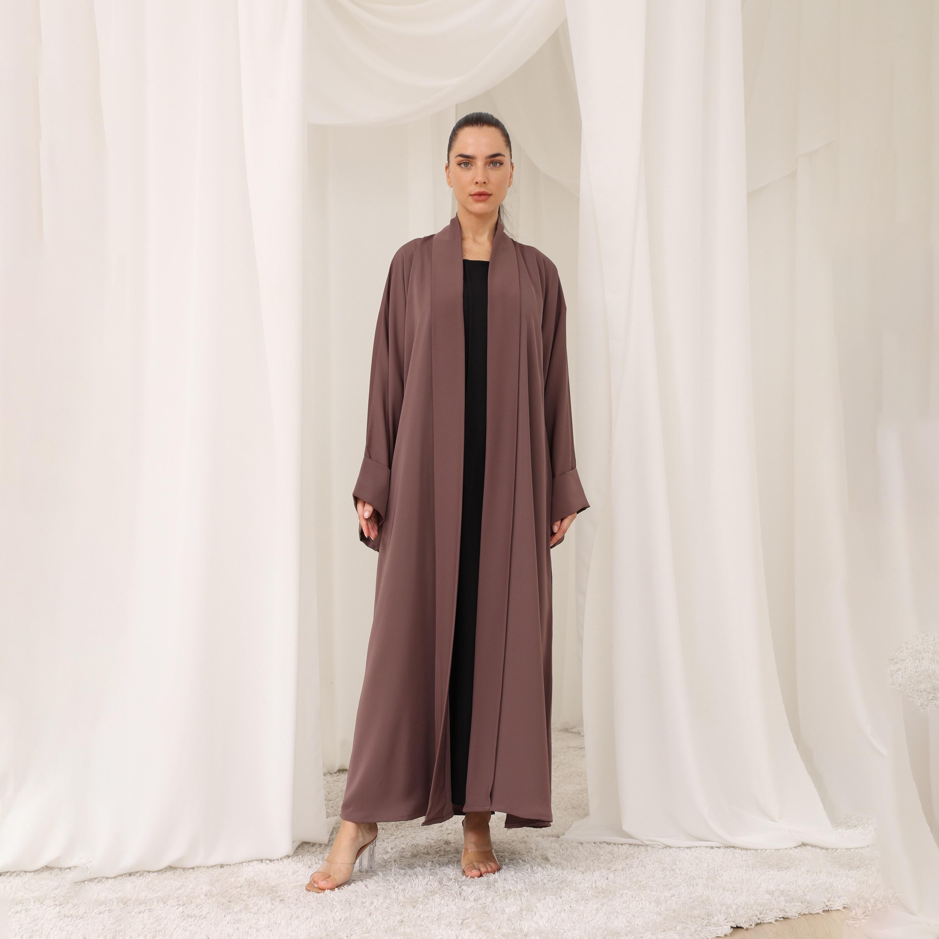 Nikias Muted Brown Kimono Sleeves Nida Women's Abaya-women-arabicclothing-abayas-image-3
