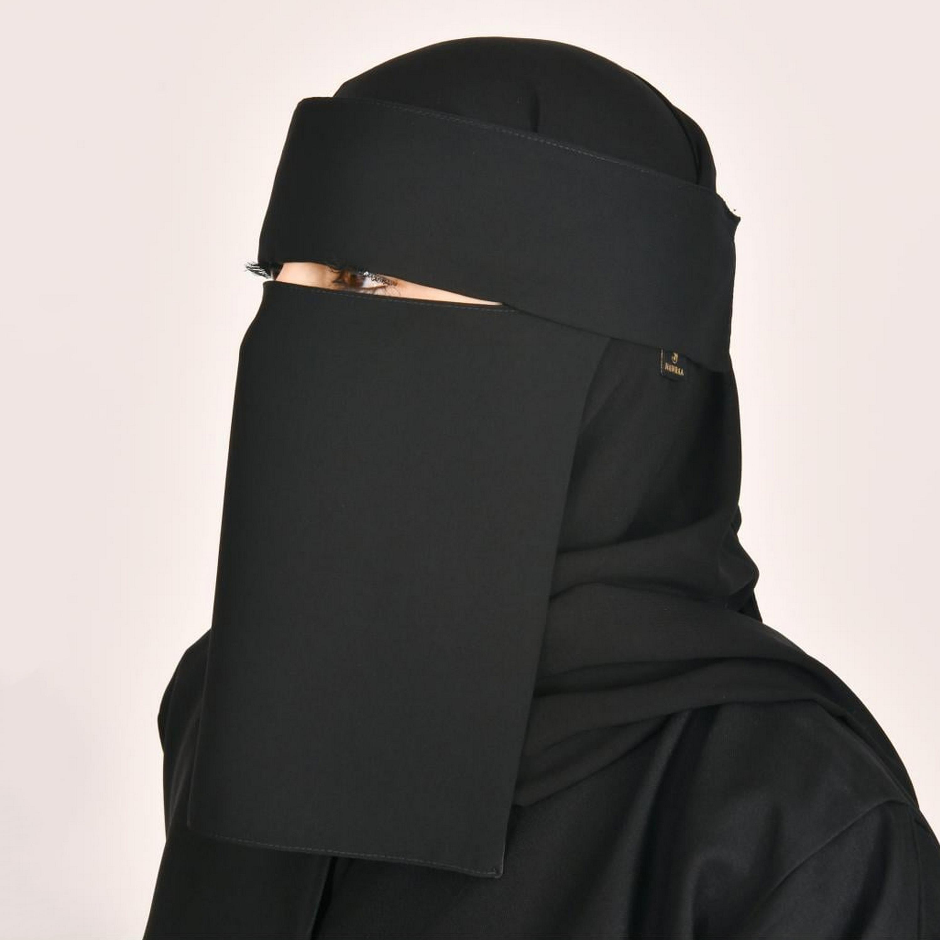 Beyond Abaya Black Tie Closure Silk Women's Niqab-women-arabicclothing-headscarf-niqab-image-1