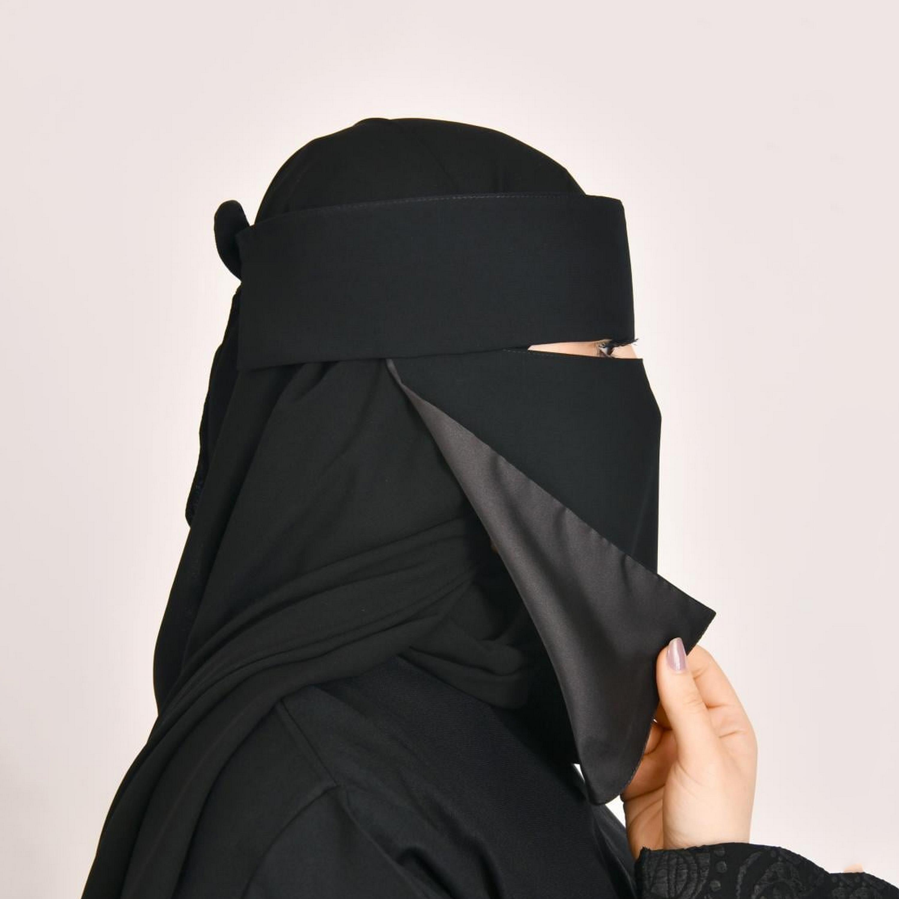 Beyond Abaya Black Tie Closure Silk Women's Niqab-women-arabicclothing-headscarf-niqab-image-2