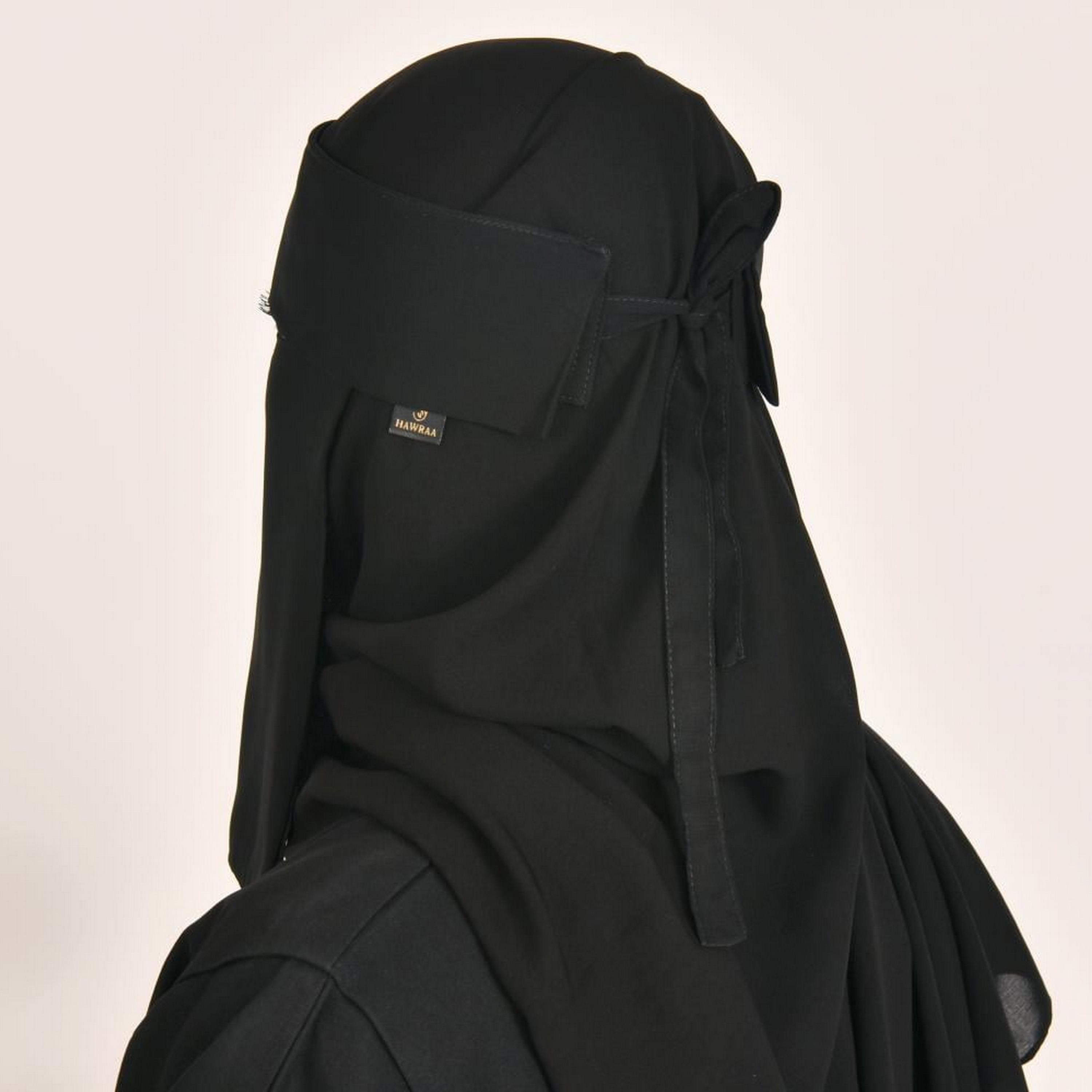Beyond Abaya Black Tie Closure Silk Women's Niqab-women-arabicclothing-headscarf-niqab-image-3