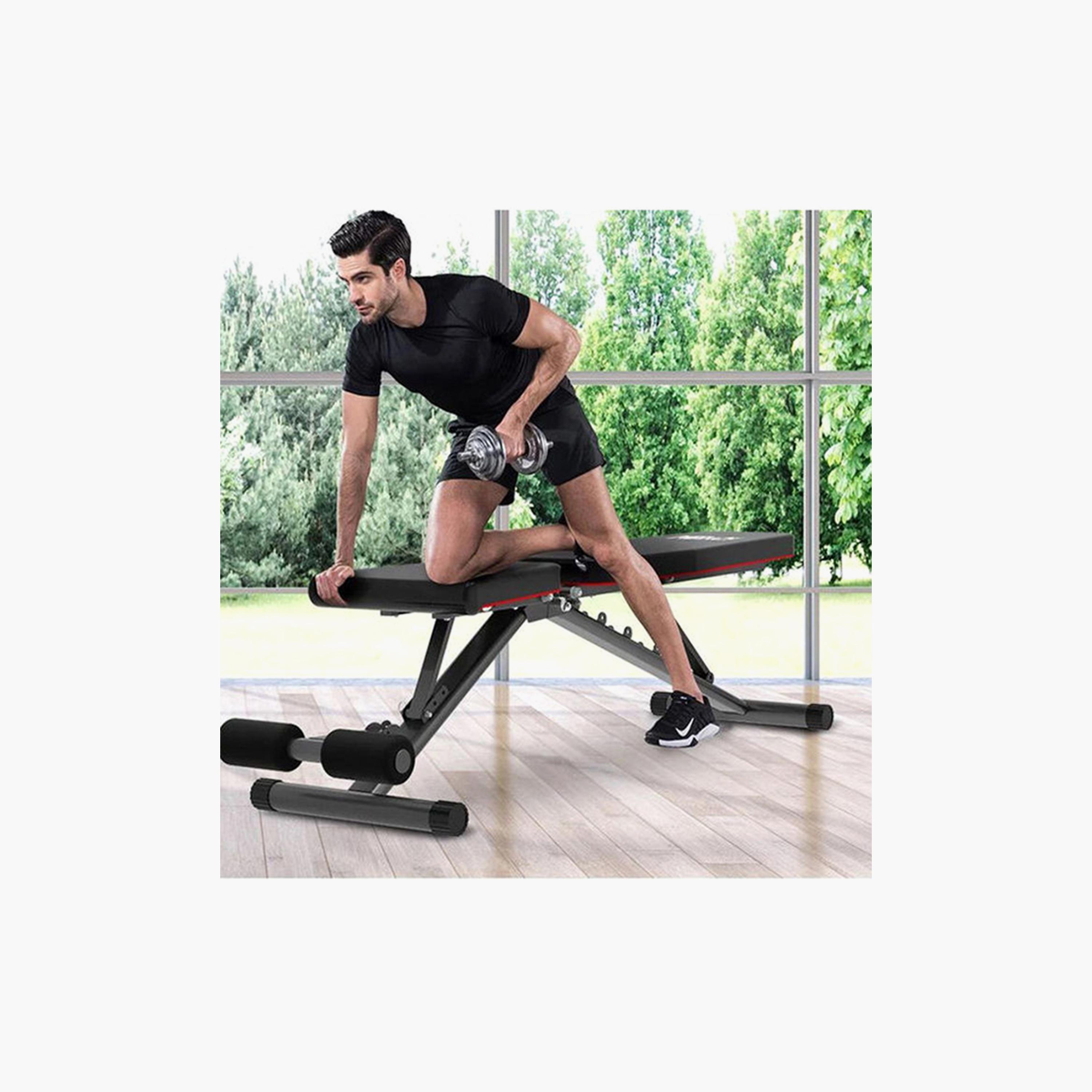 Abdominal Fitness Bench, 140 x 37 cm - Black-sports-gear-gym-image-2