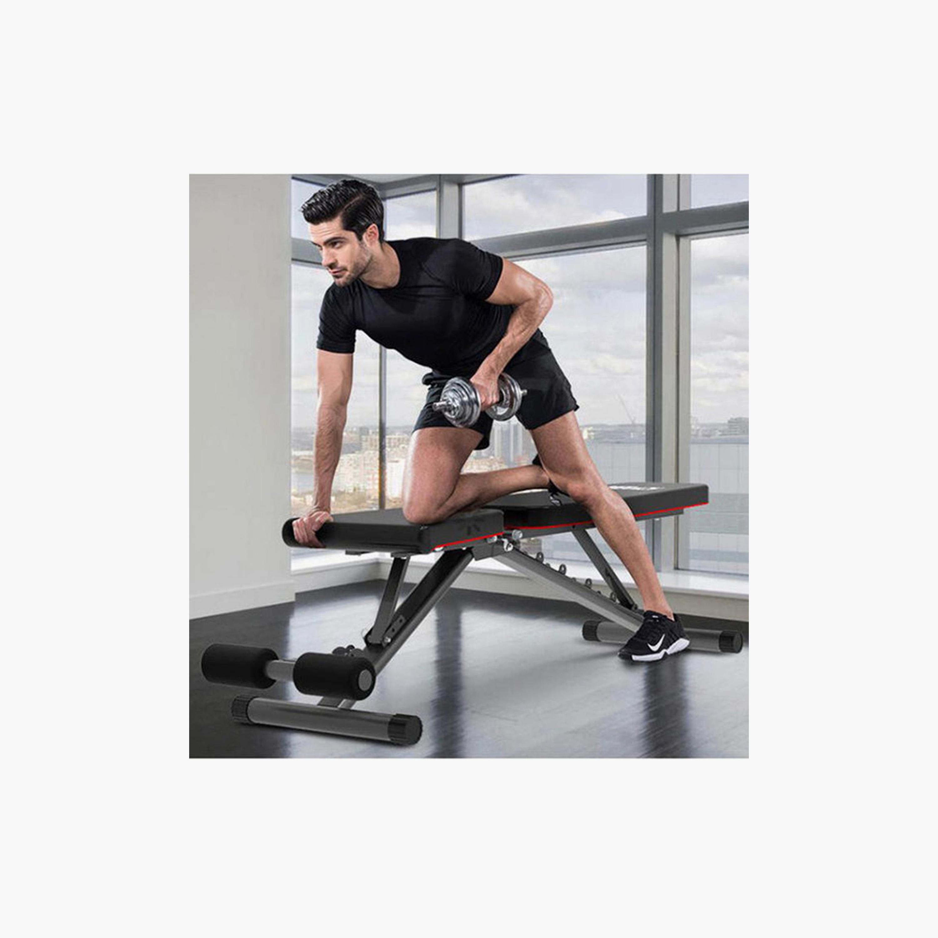 Abdominal Fitness Bench, 140 x 37 cm - Black-sports-gear-gym-image-3