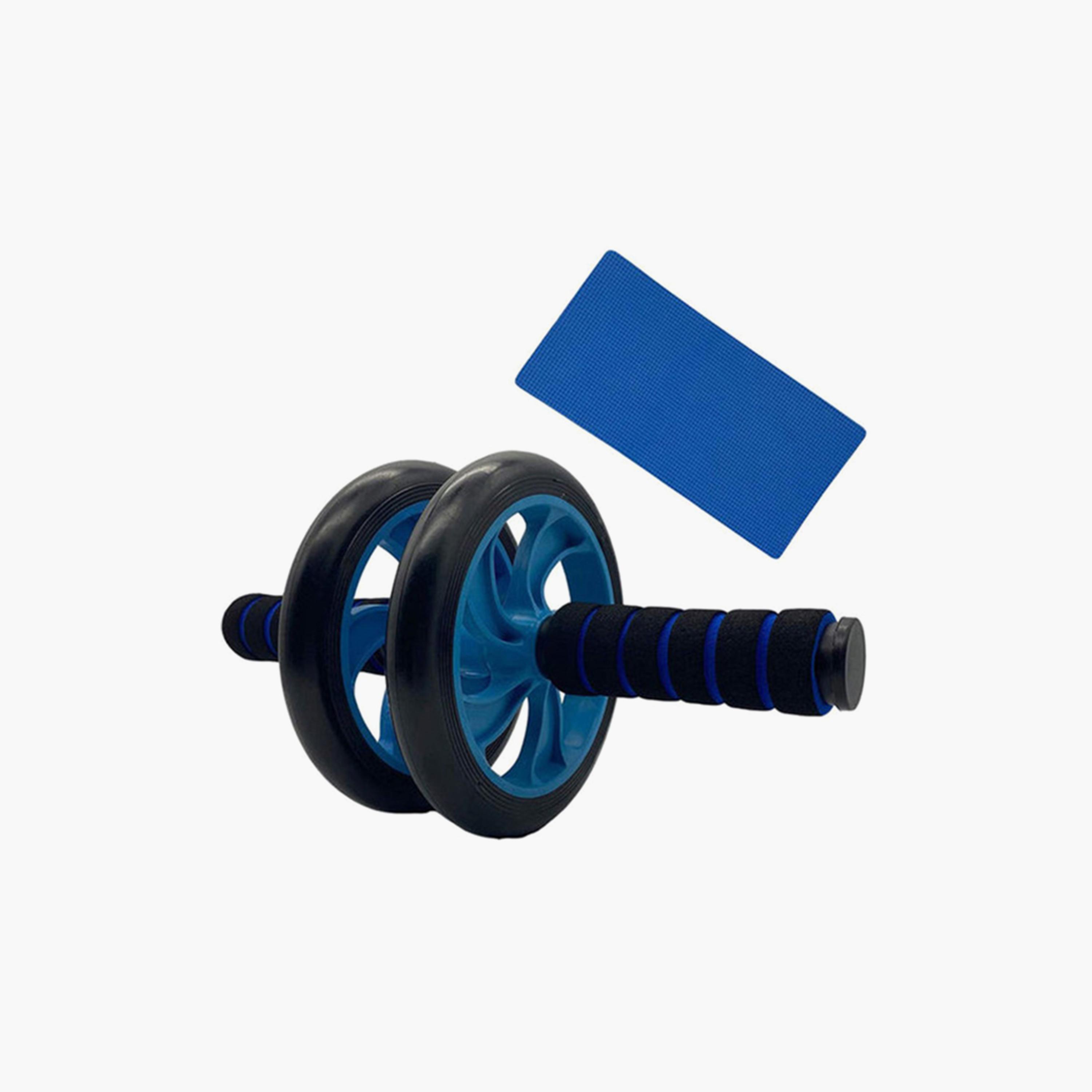 Aerobics Exercise Wheel, 27x12 cm - Blue and Black-sports-gear-gym-image-2