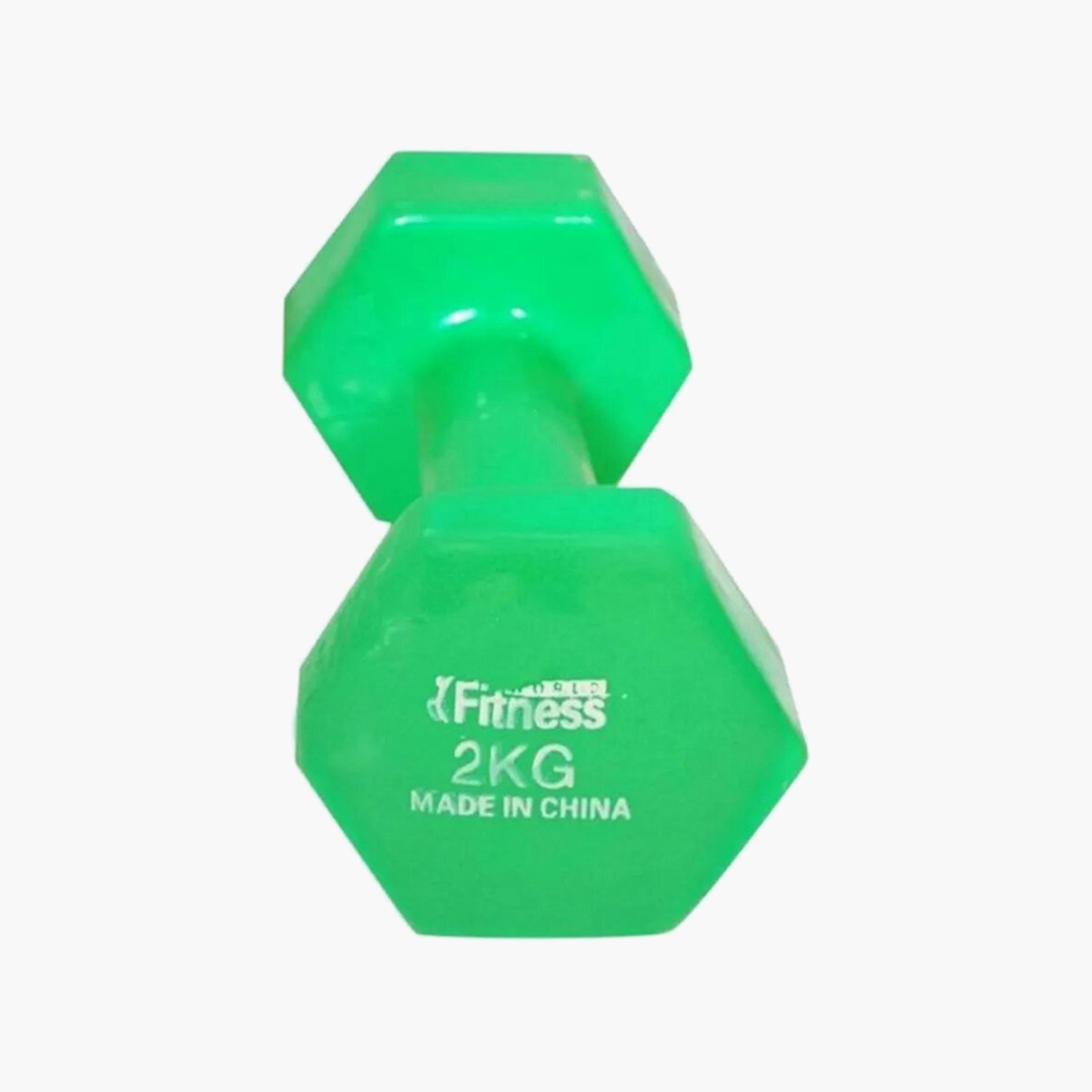 Weight Lifting Dumbbell, 2 Kg - Green-sports-gear-gym-image-1