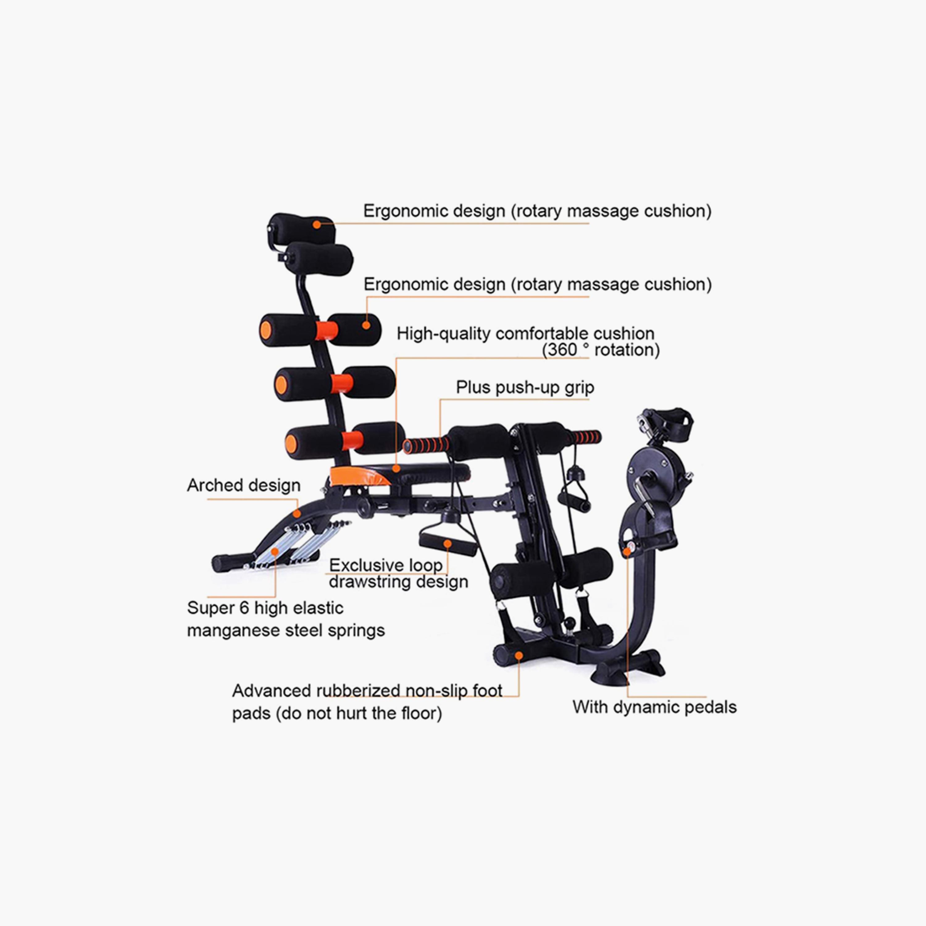 Adjustable Belly Exerciser Bench, 10 Kg - Black and Orange-sports-gear-gym-image-3