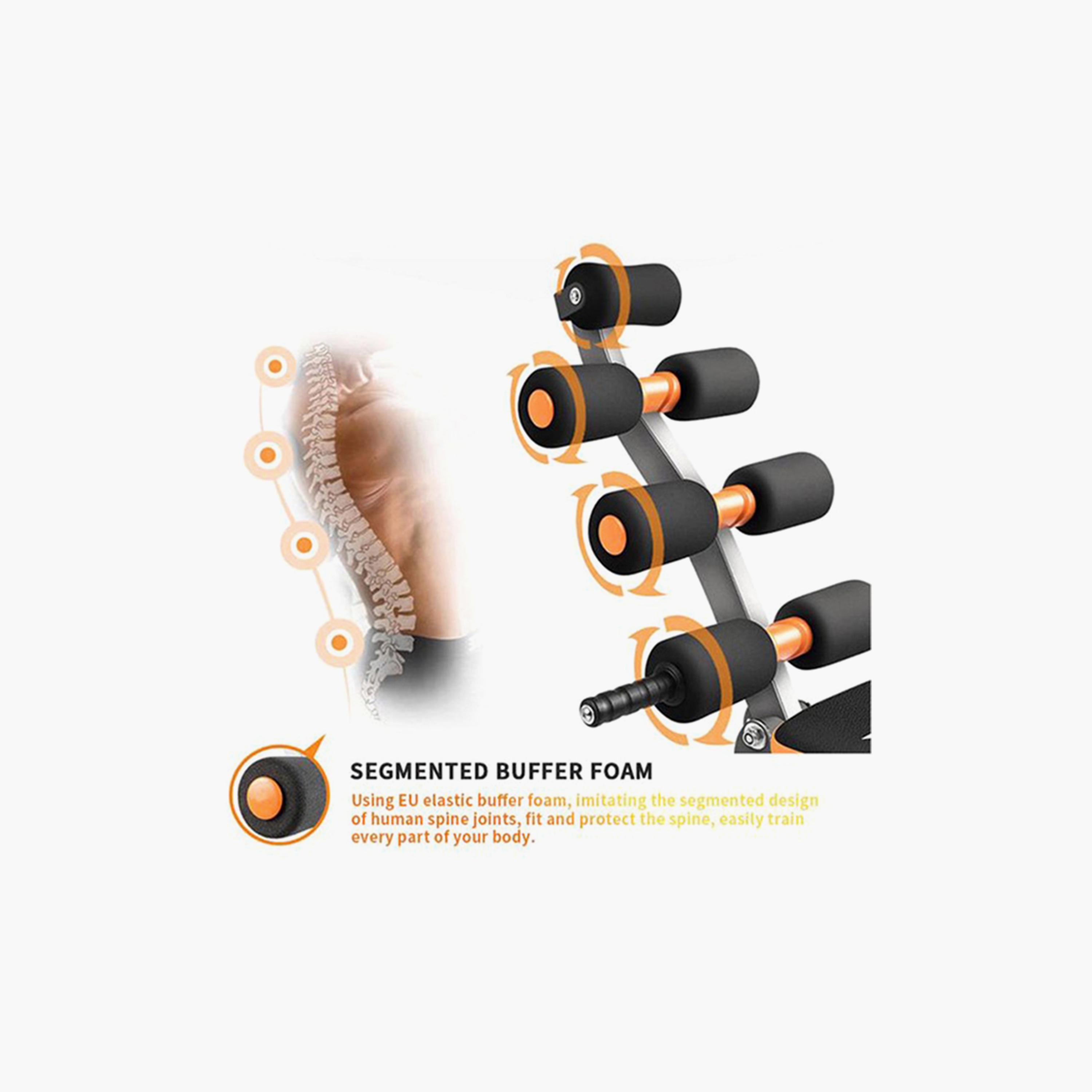 Adjustable Belly Exerciser Bench, 10 Kg - Black and Orange-sports-gear-gym-image-4