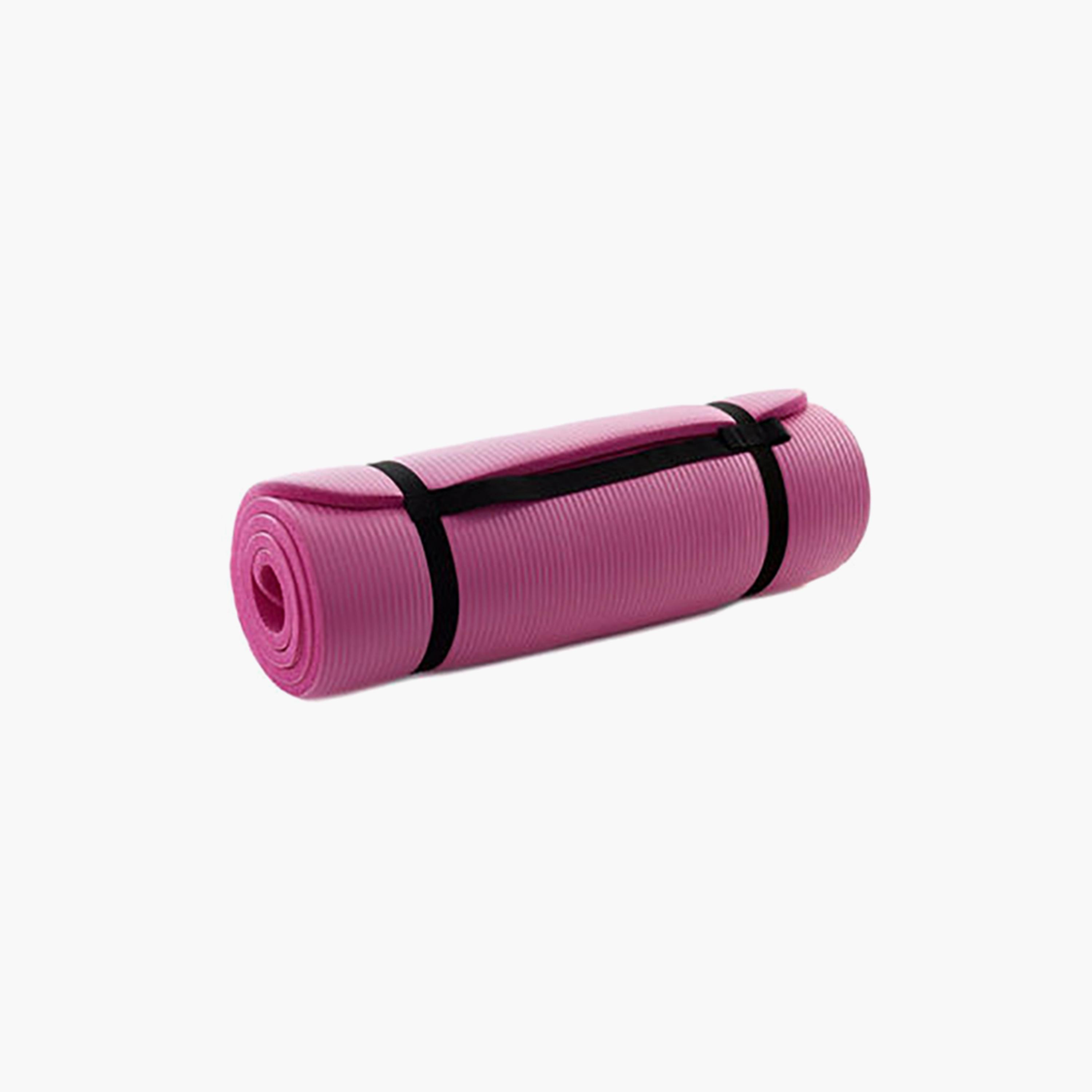 Anti-Slip Yoga Mat With Carry Strap, 175 x 65 cm - Pink-sports-gear-gym-image-2