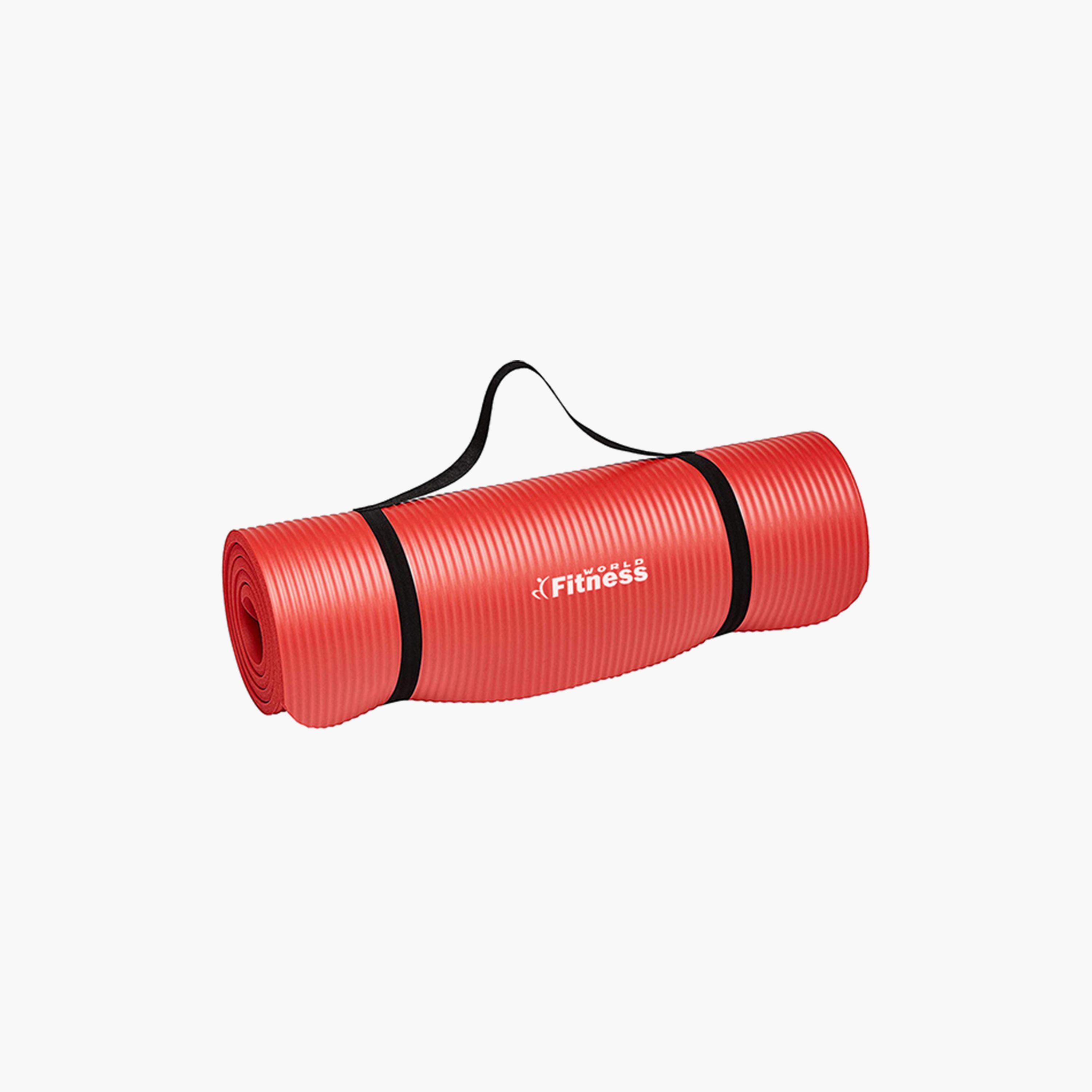 Anti-Slip Yoga Mat with Carry Strap, 65 cm - Red-sports-gear-gym-image-1
