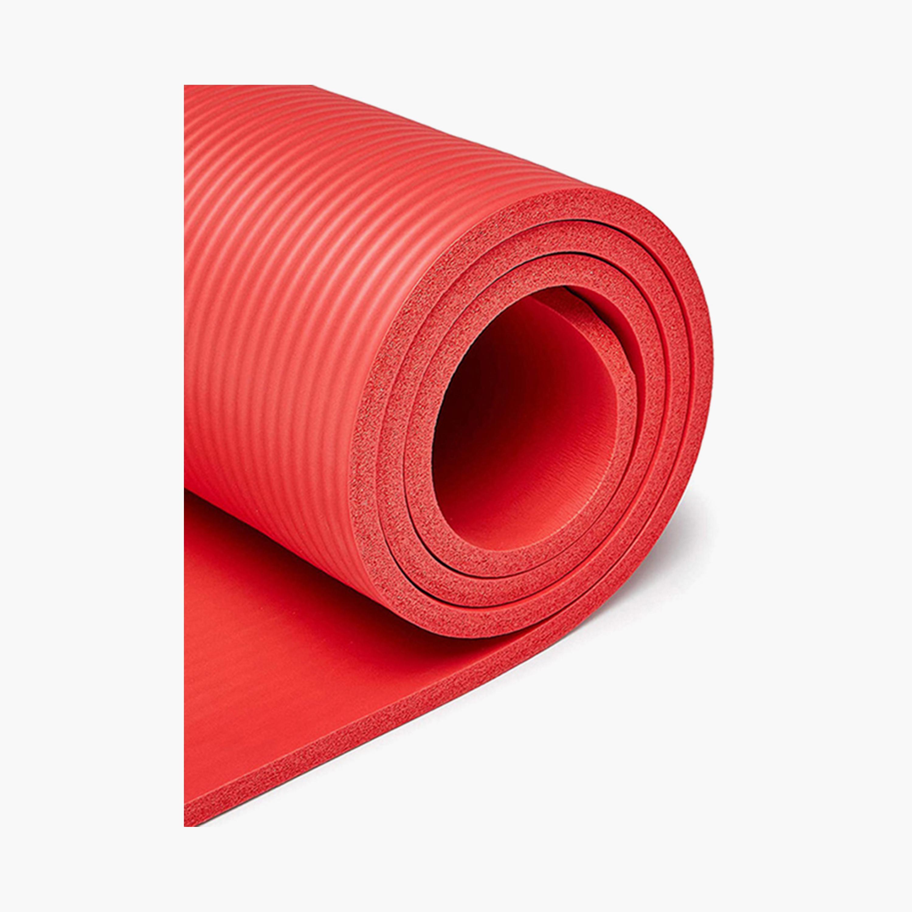 Anti-Slip Yoga Mat with Carry Strap, 65 cm - Red-sports-gear-gym-image-2