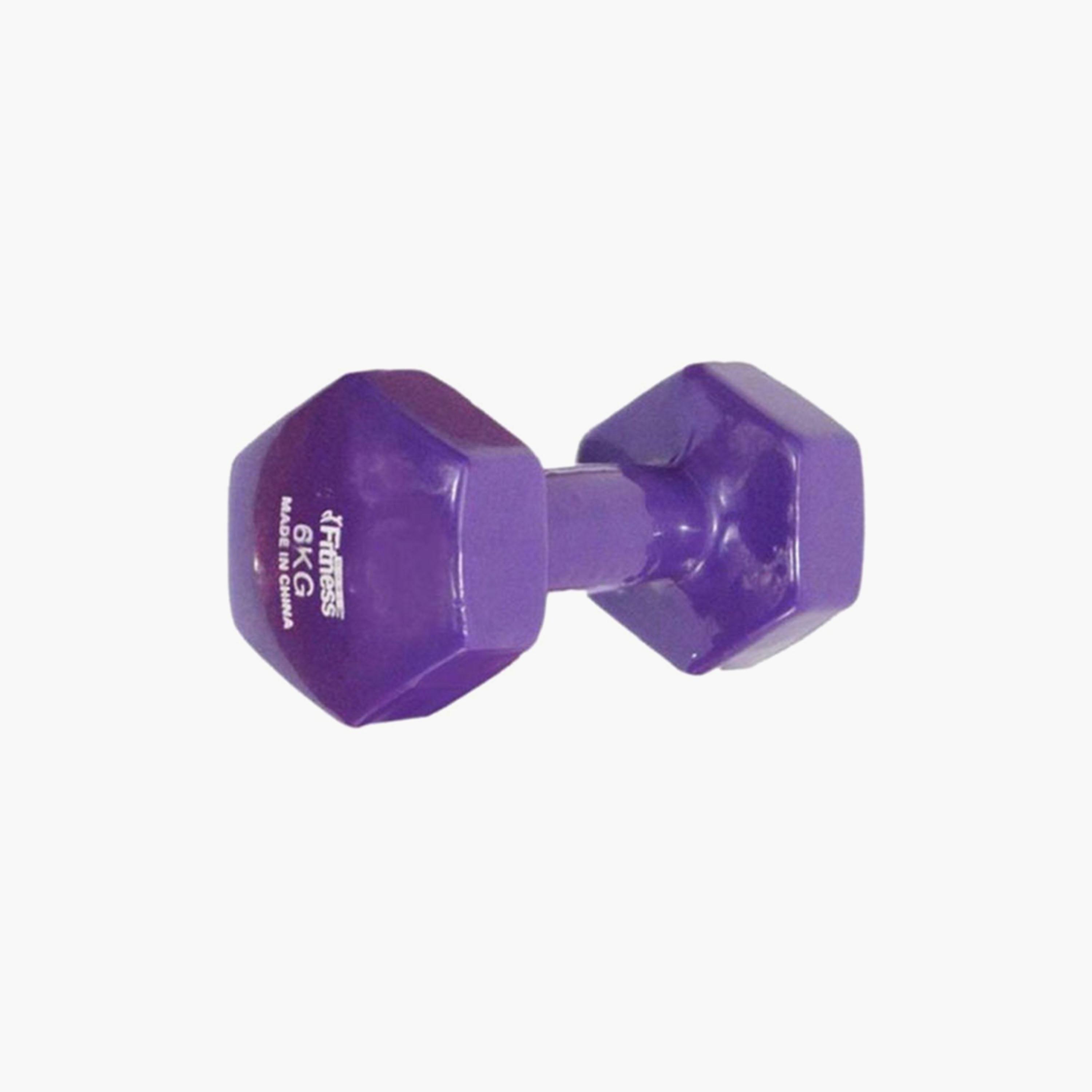 Weight Lifting Dumbbell, 6 Kg - Purple-sports-gear-gym-image-1