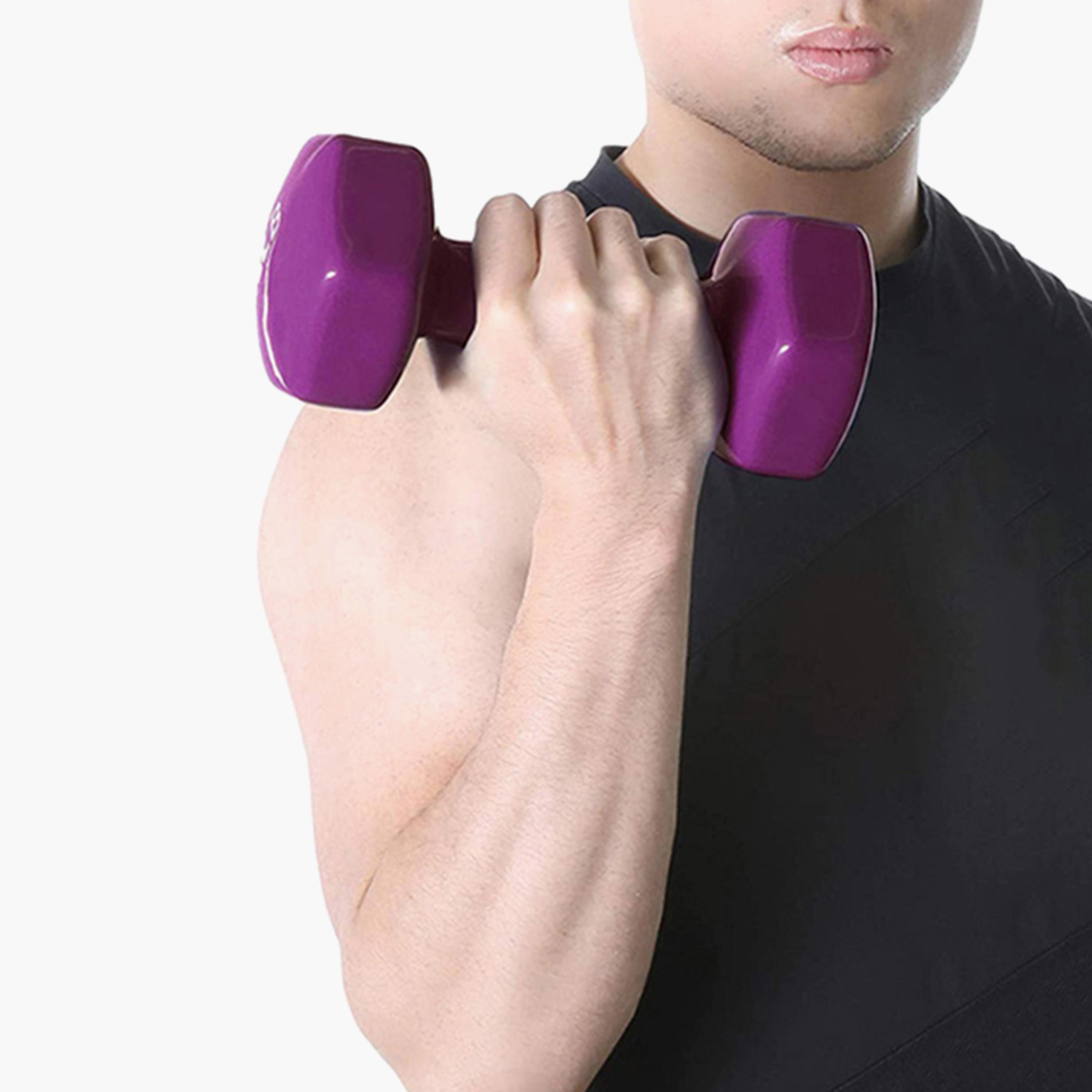 Weight Lifting Dumbbell, 6 Kg - Purple-sports-gear-gym-image-3