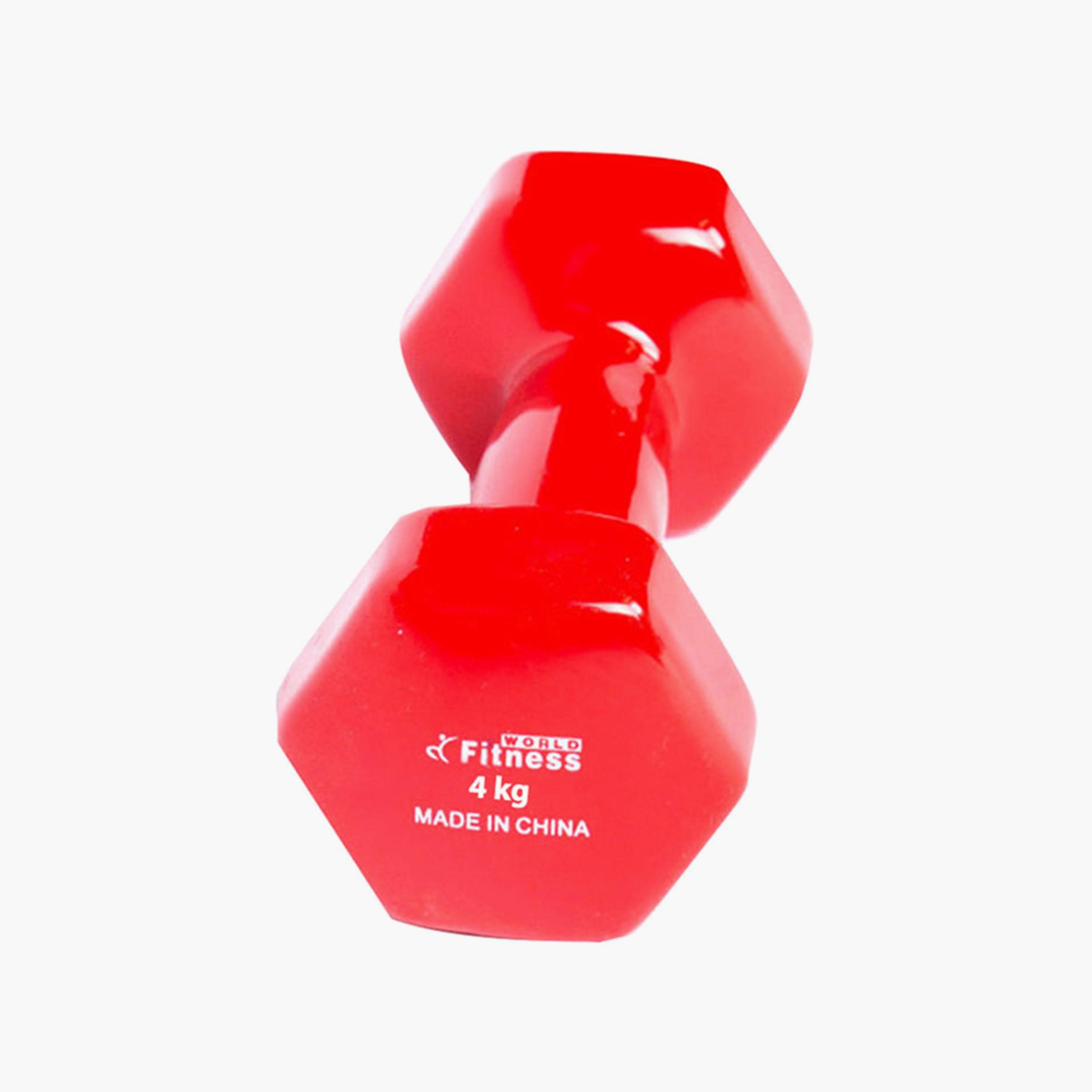 Weight Lifting Dumbbells, 4 Kg - Red-sports-gear-gym-image-1