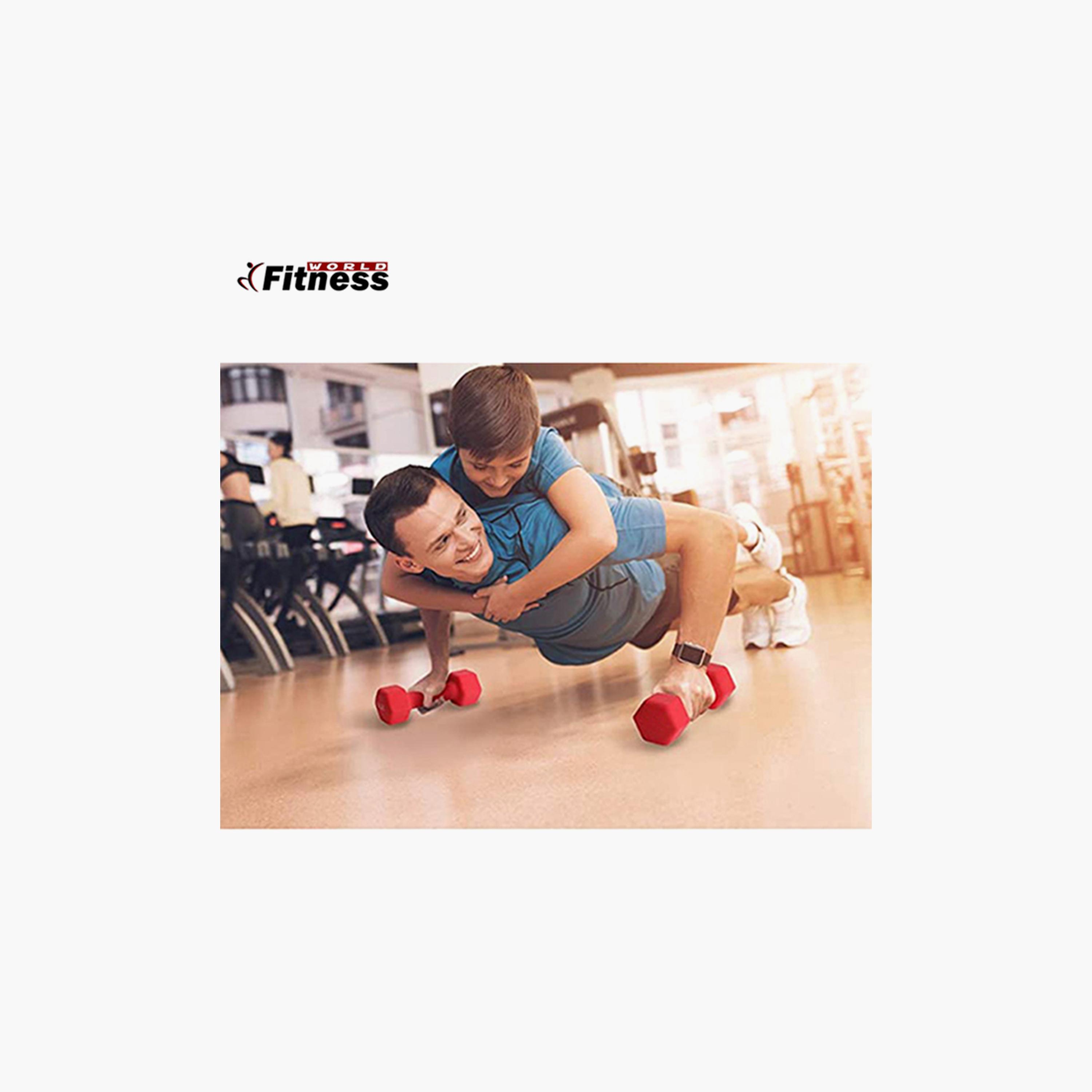 Weight Lifting Dumbbells, 4 Kg - Red-sports-gear-gym-image-3