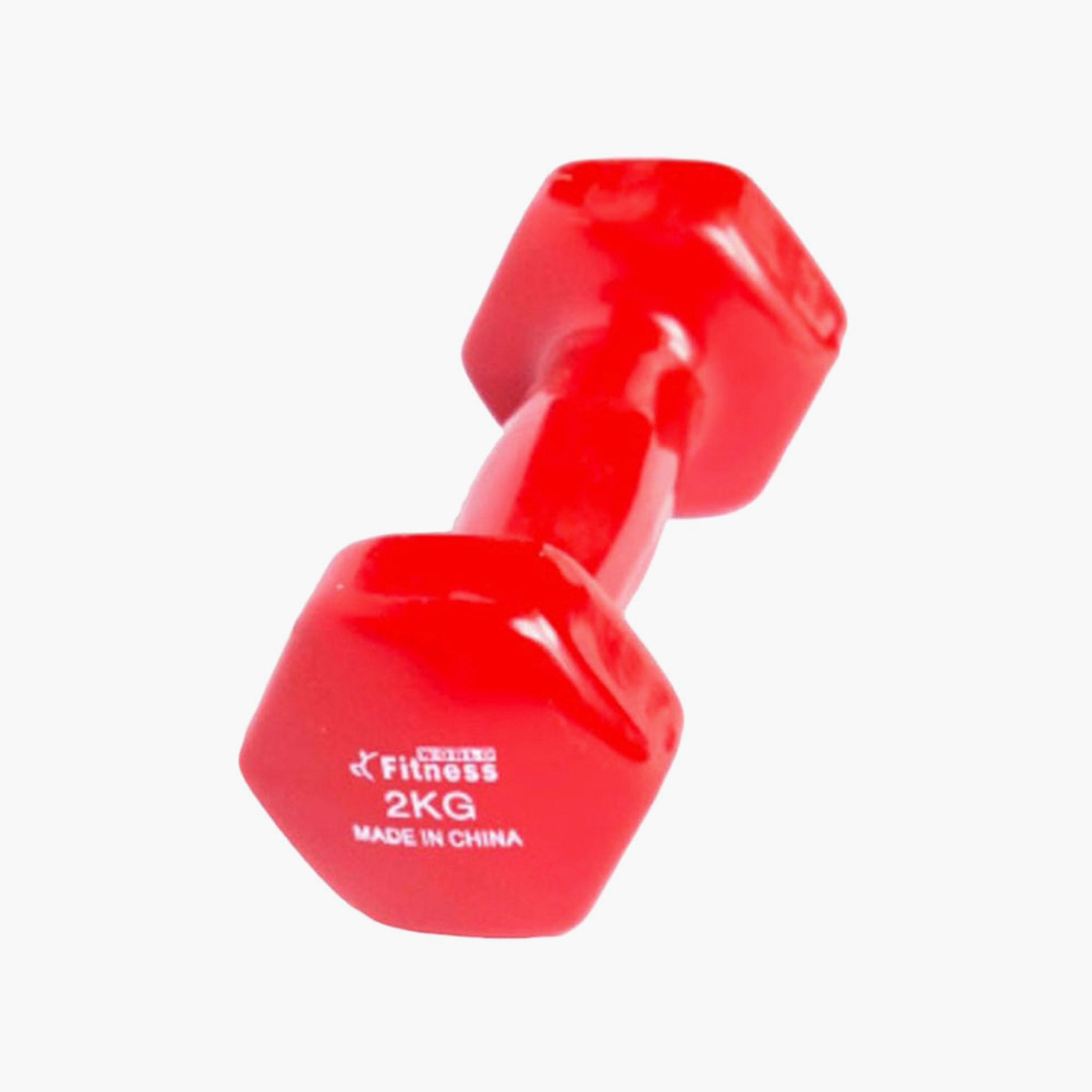 Weight Lifting Training Dumbbell, 2 Kg - Red-sports-gear-gym-image-1