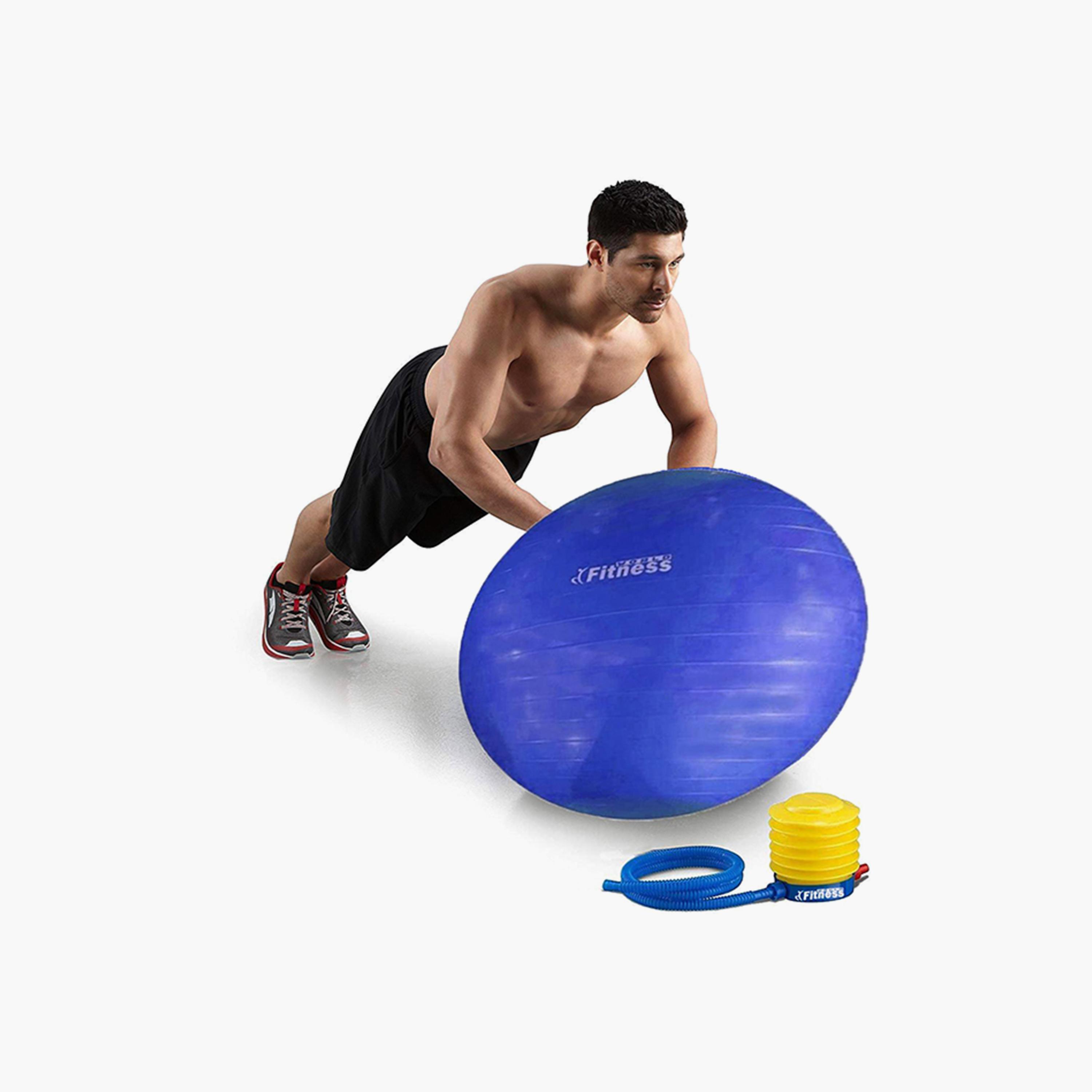 Aerobic Exercise Ball, 65 cm - Blue-sports-gear-gym-image-3