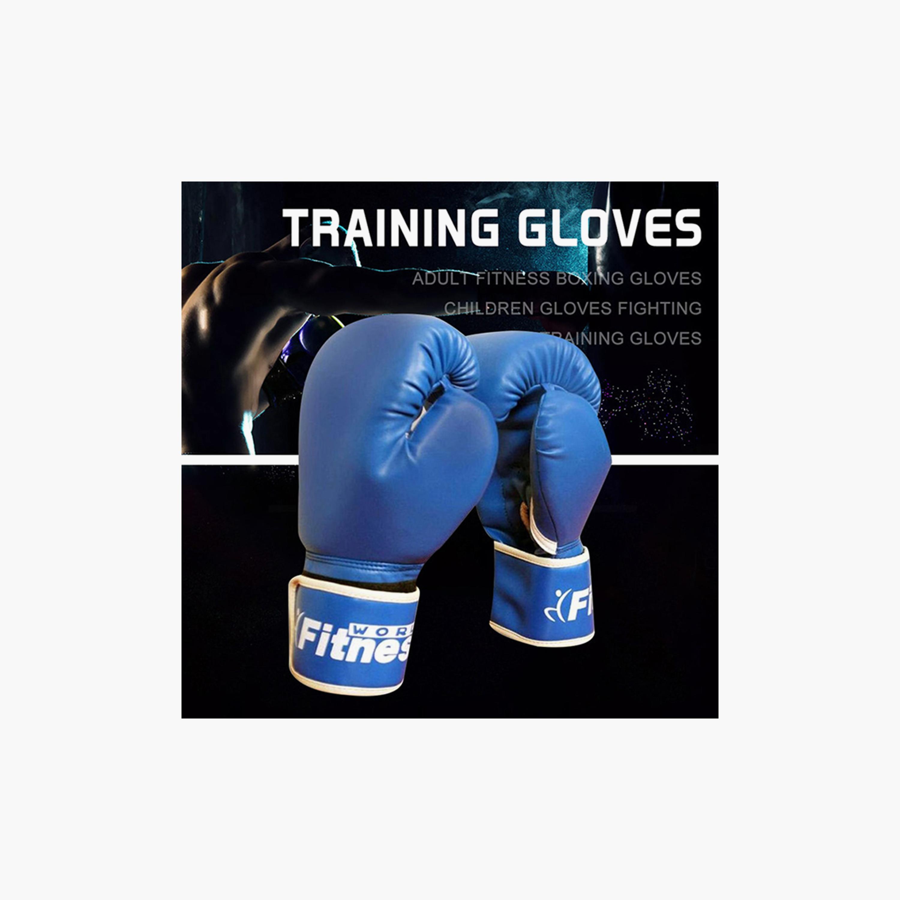 Full Finger Boxing Gloves, 1 Kg, 26.4 x 14.6 x 8.6 cm - Blue-sports-gear-gym-image-2