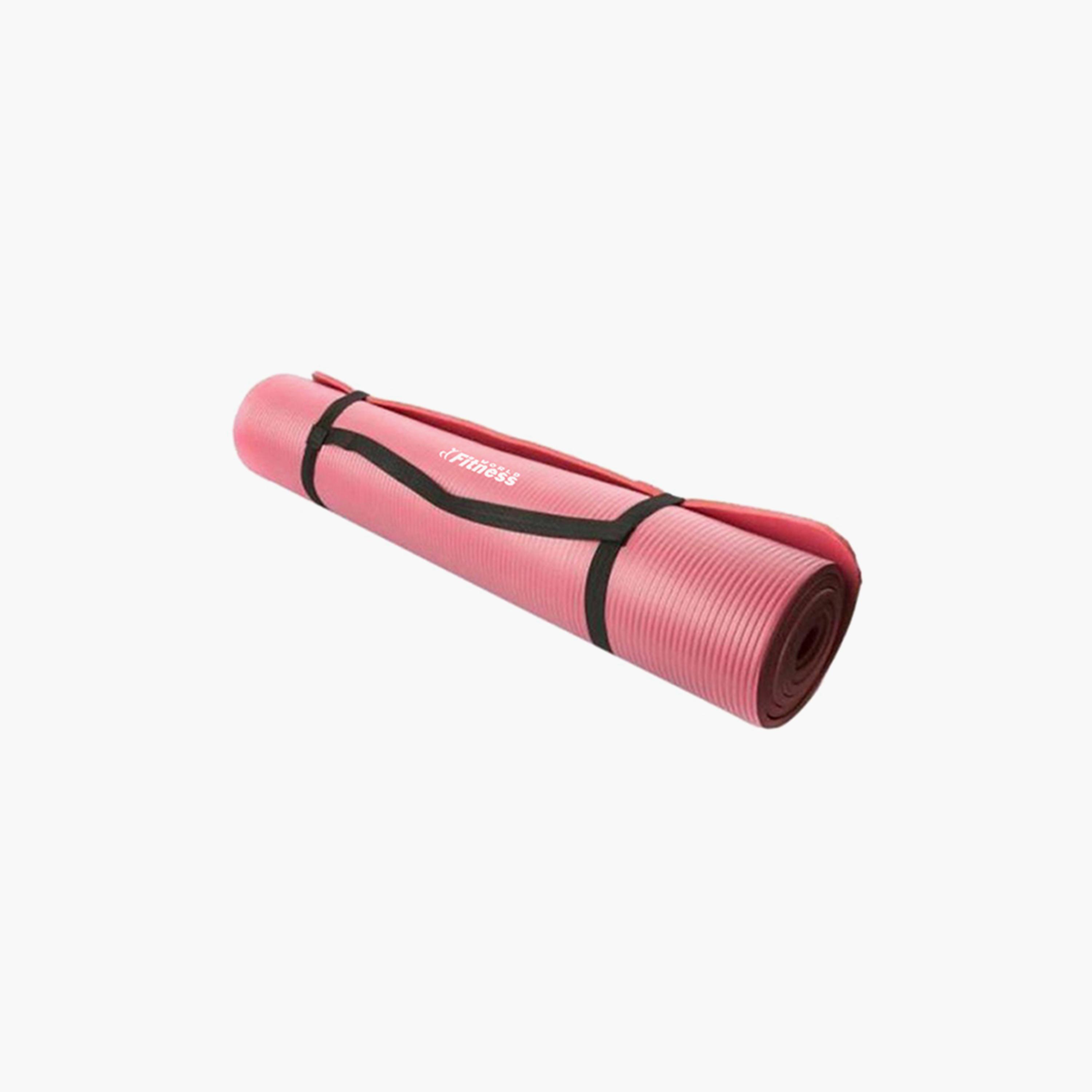 Unisex Anti-Slip Yoga Mat With Carry Strap - Pink-sports-gear-gym-image-1