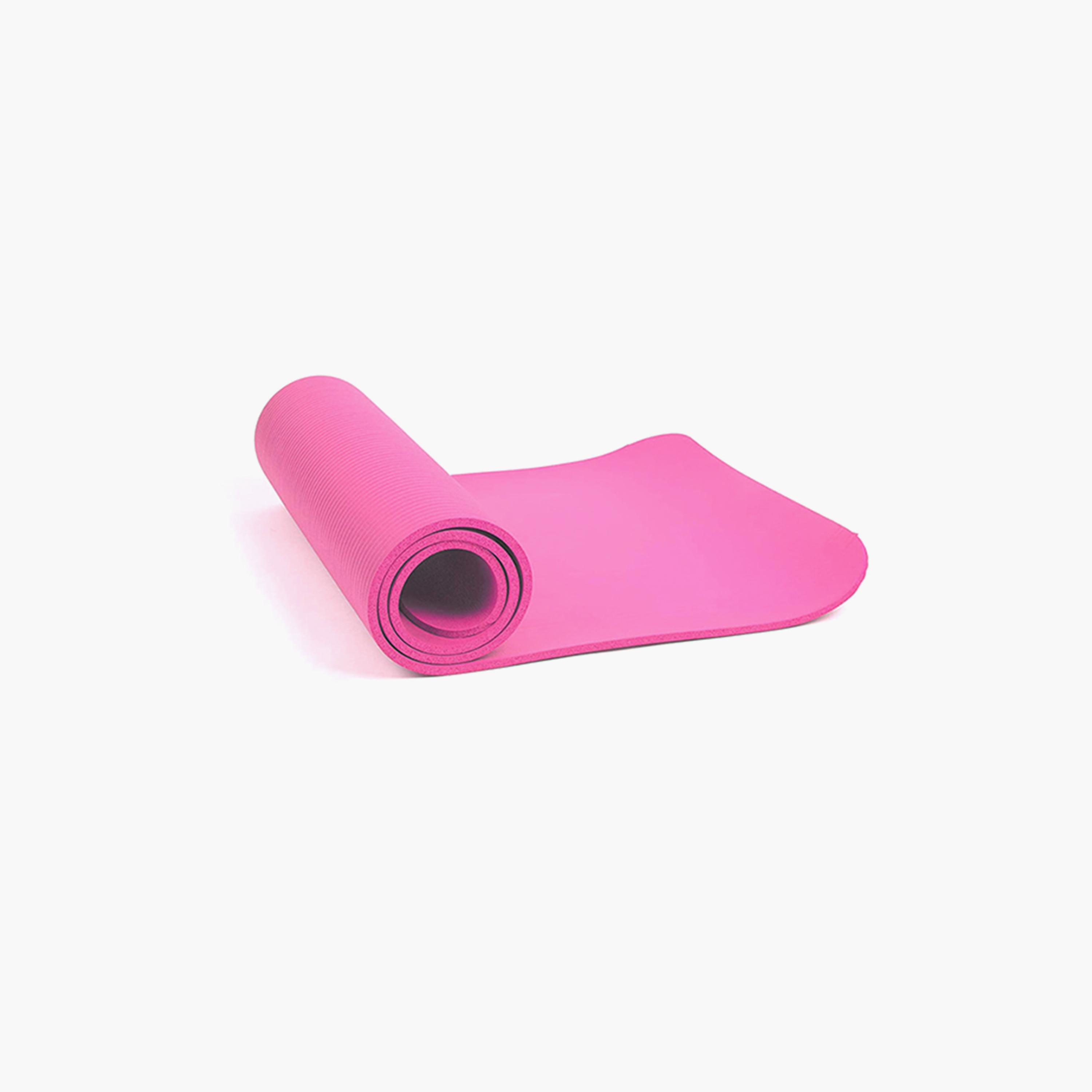 Unisex Anti-Slip Yoga Mat With Carry Strap - Pink-sports-gear-gym-image-2