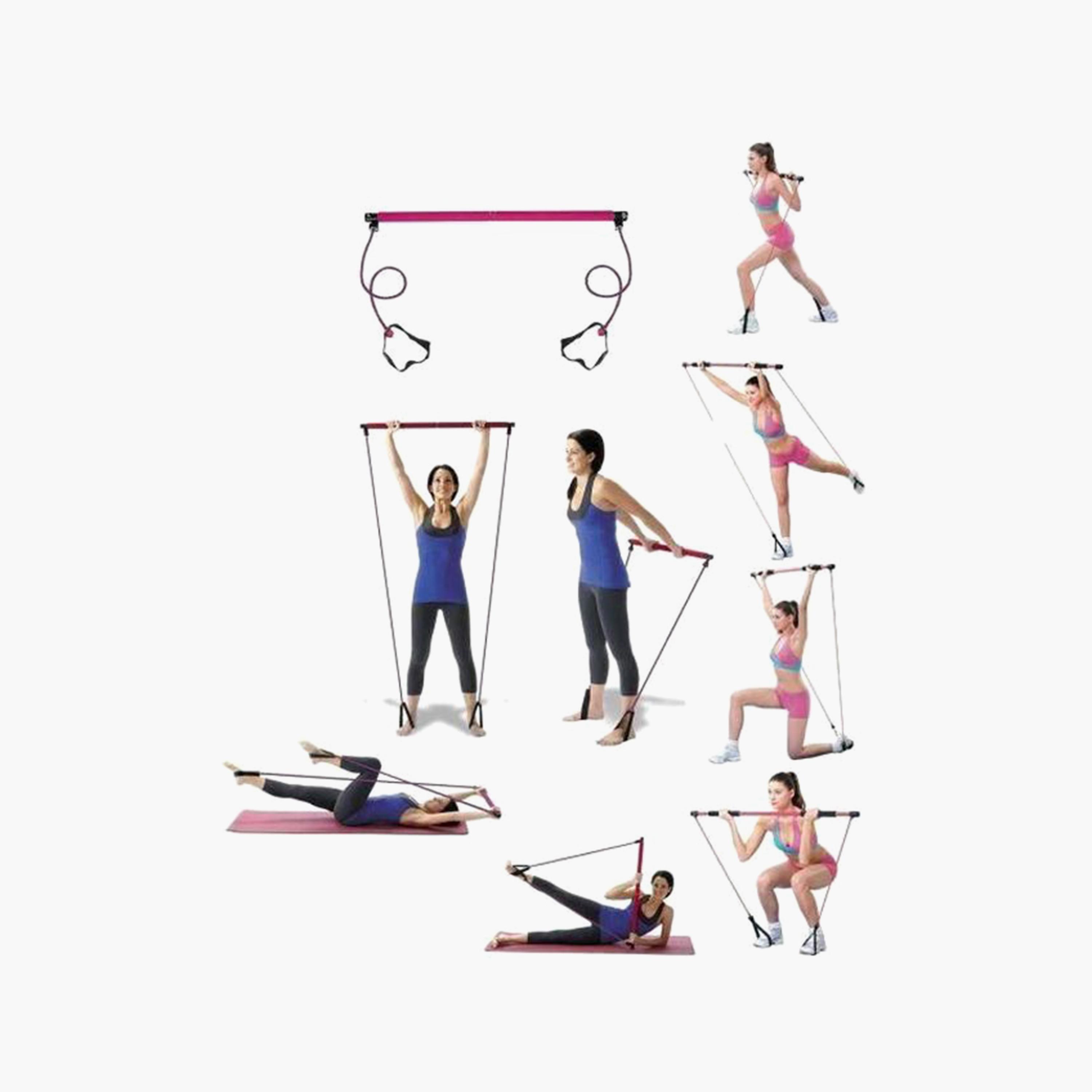 Biceps And Chest Exercise Bar - Pink-sports-gear-gym-image-3
