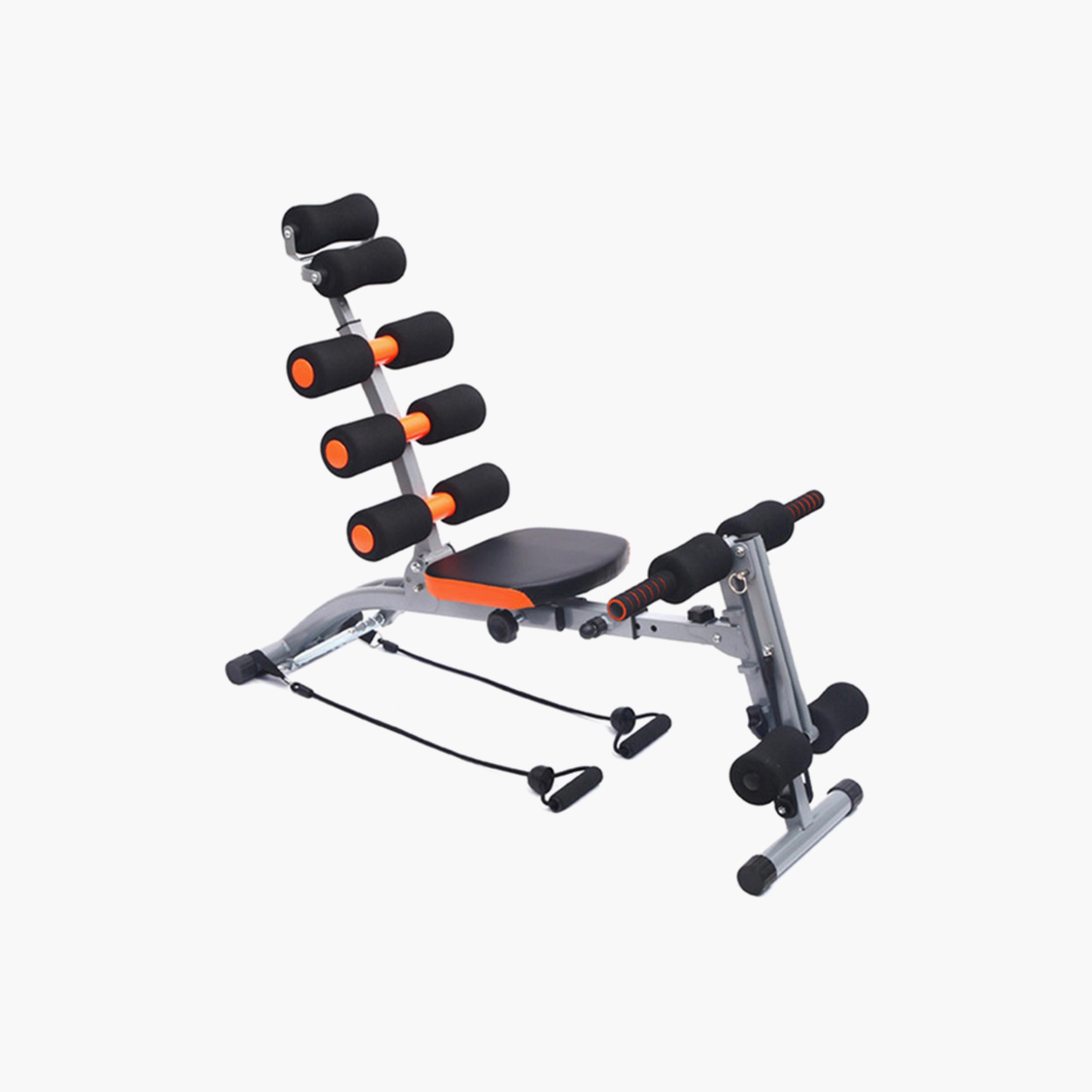 6-Pack Abdominal Training Bench, 120 cm - Black and Orange-sports-gear-gym-image-1